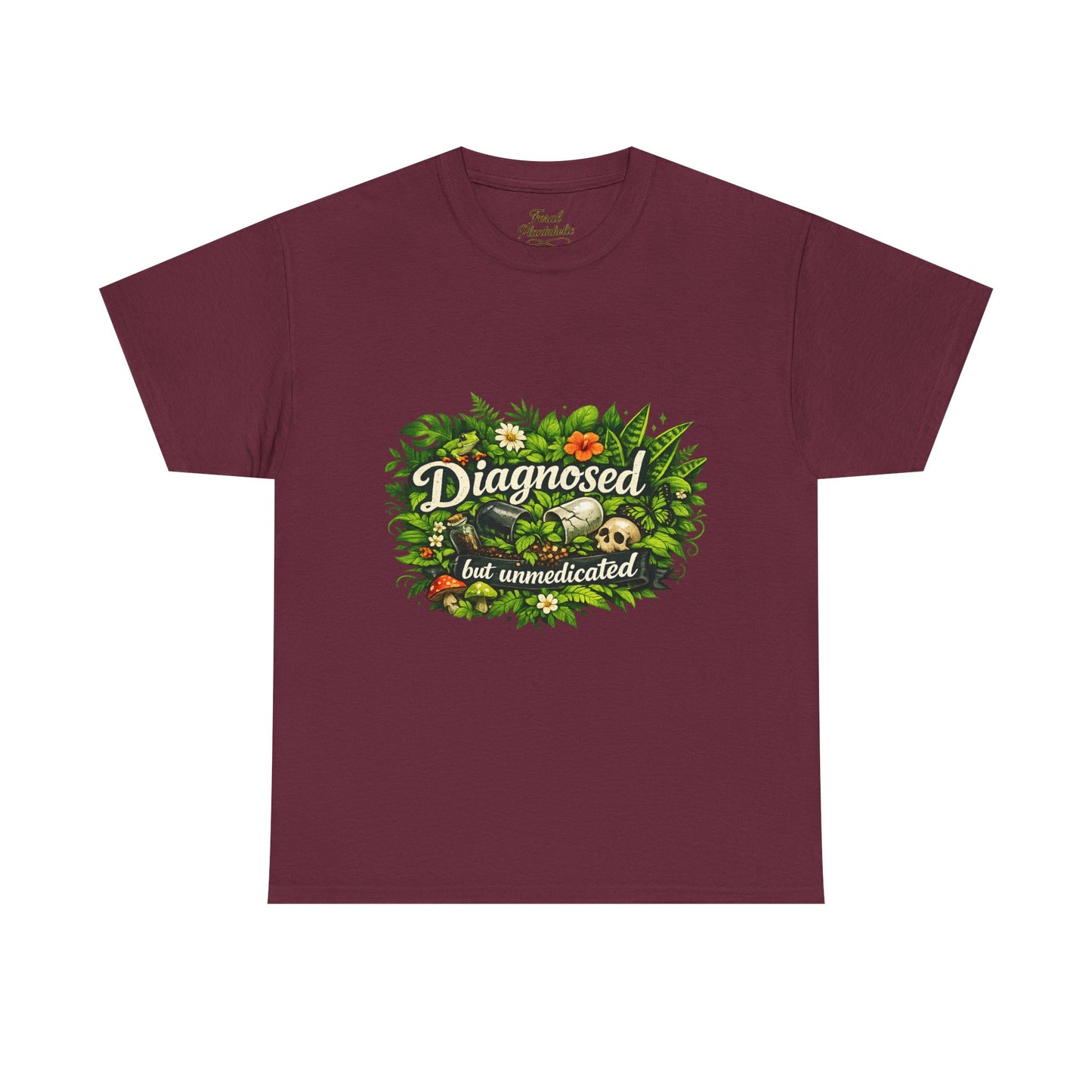T-Shirt — "Diagnosed but Unmedicated" Floral Mental Health Awareness Tee