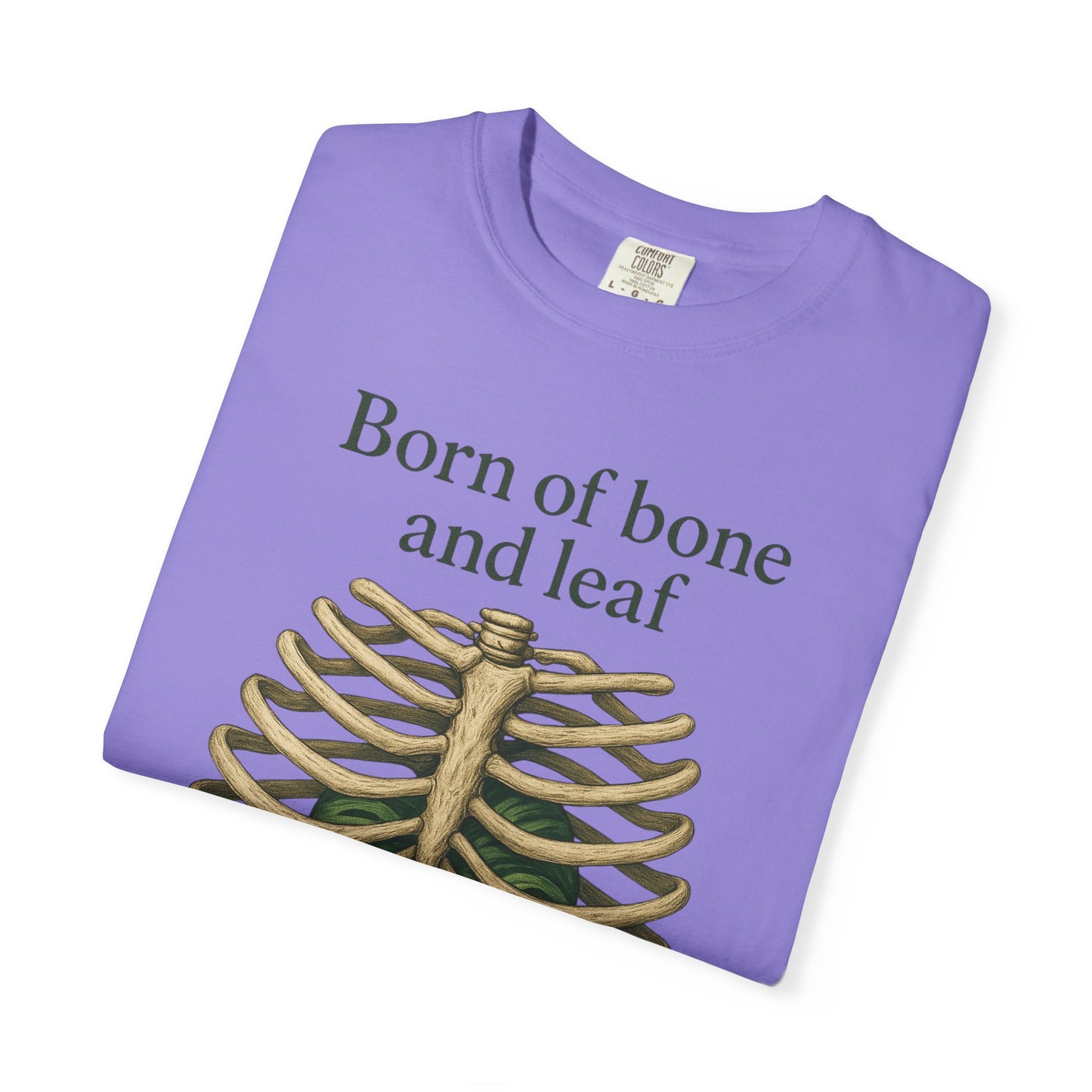 Born of Bone and Leaf T-Shirt — Botanical Ribcage Graphic Tee