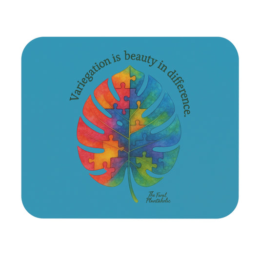 Colorful Puzzle Leaf Mouse Pad, Inspirational Desk Accessory, Gift for Plant Lovers, Home Office Decor, Nature-Inspired Gifts