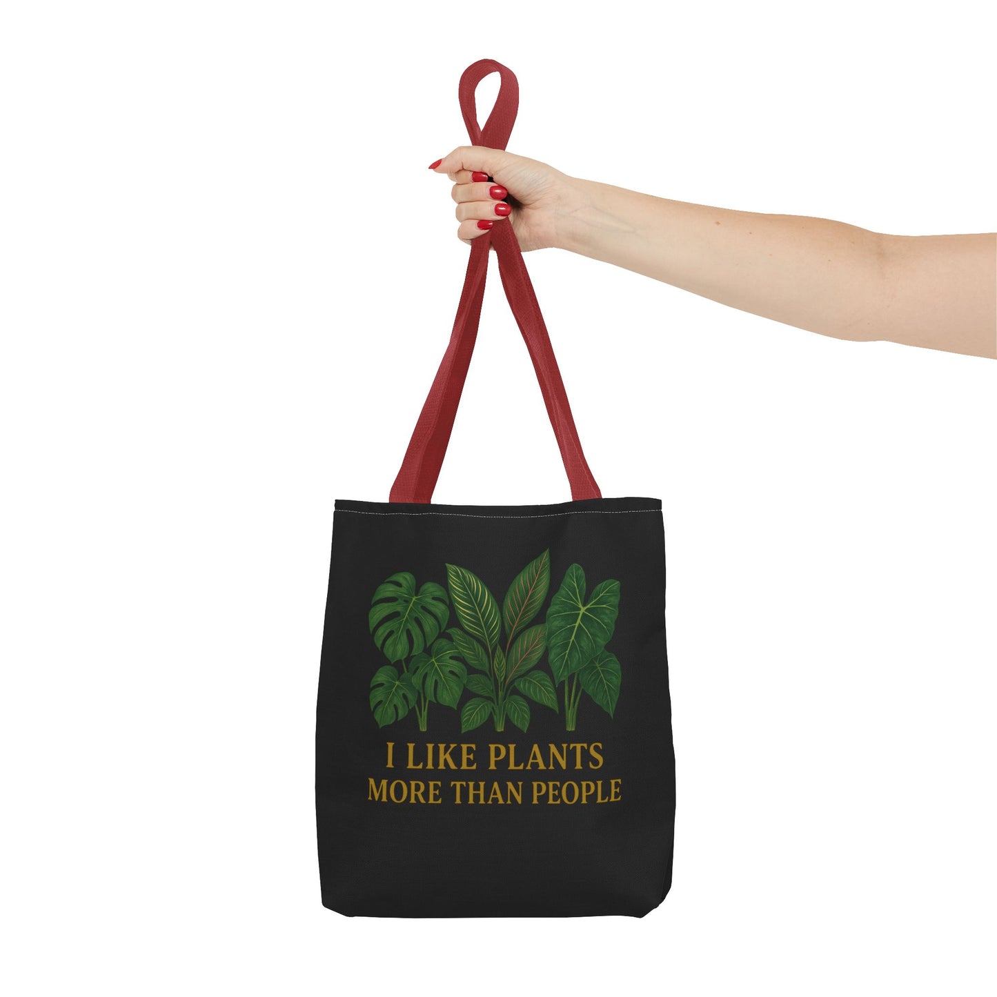 Plant Lover Tote Bag — “I Like Plants More Than People” Botanical Canvas Tote