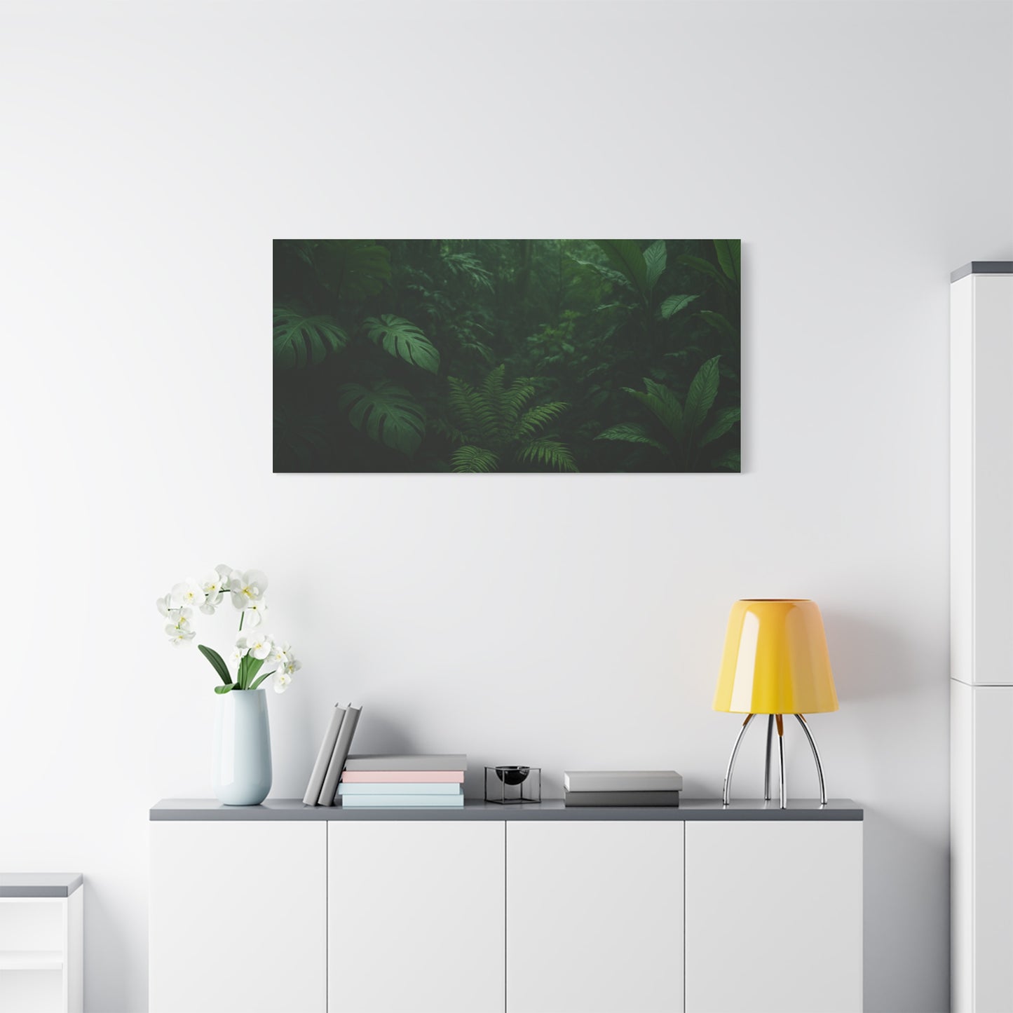 Jungle Matte Canvas Wall Art — Lush Green Tropical Forest Print (Stretched 1.25")
