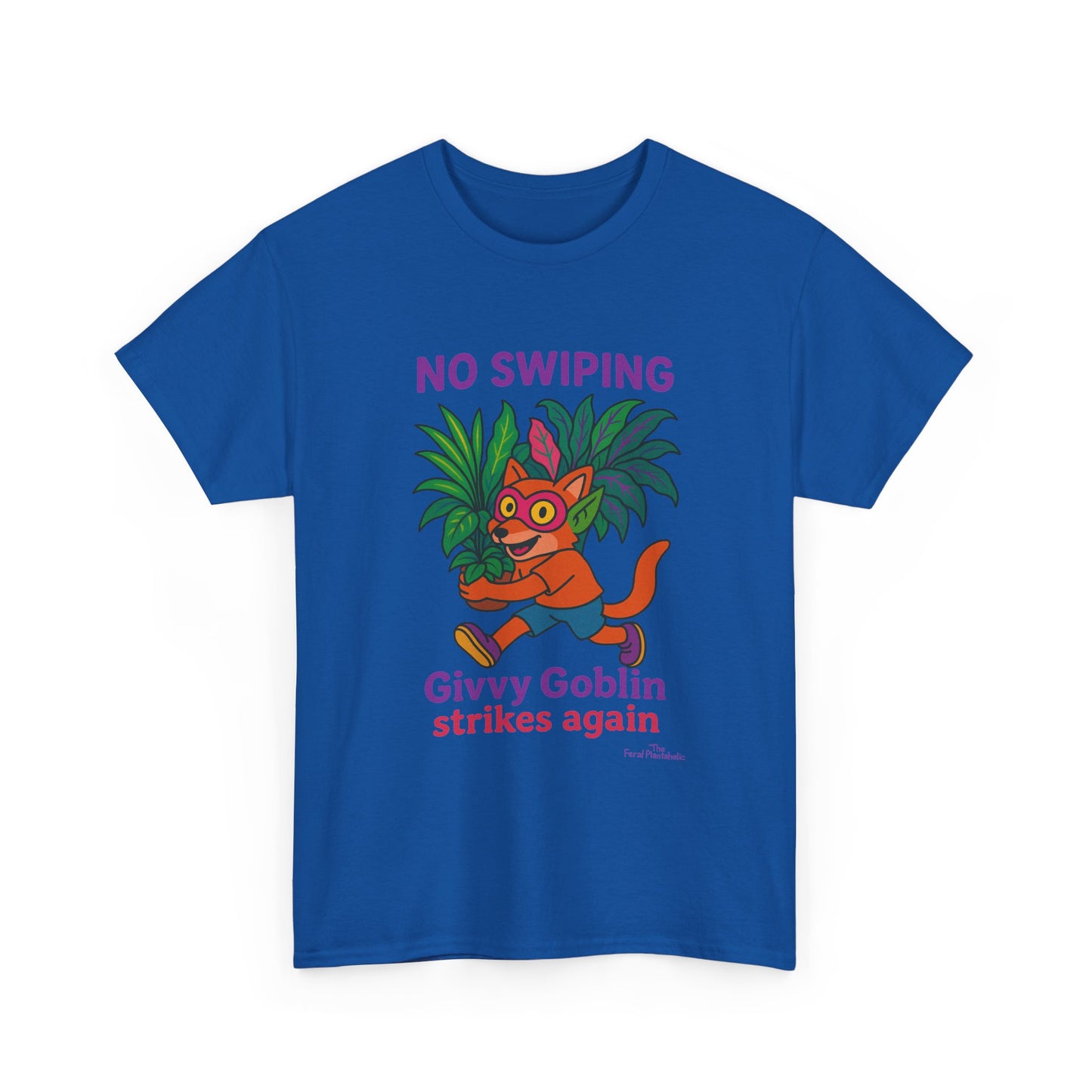 Givvy Goblin Unisex Heavy Cotton Tee - Fun Cartoon Shirt for Casual Wear, Gifts, Parties, and Holidays