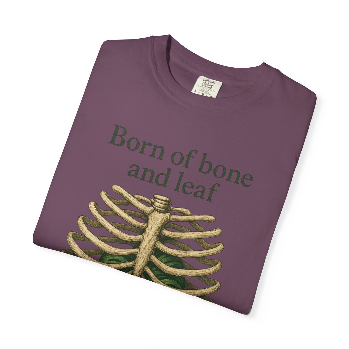 Born of Bone and Leaf T-Shirt — Botanical Ribcage Graphic Tee