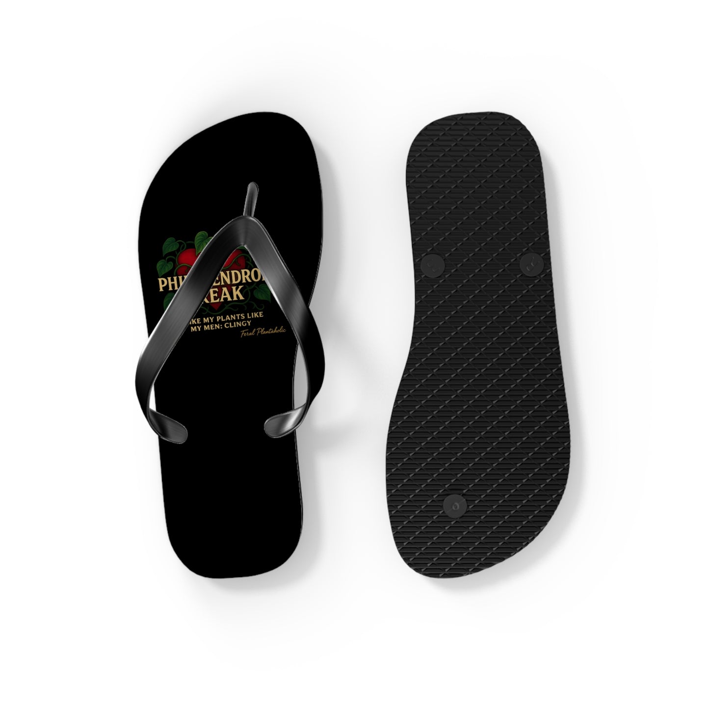 Philodendron Themed Flip Flops - Fun Summer Footwear, Beach Essentials, Gift for Fruit Lovers, Casual Sandals, Summer Vibes