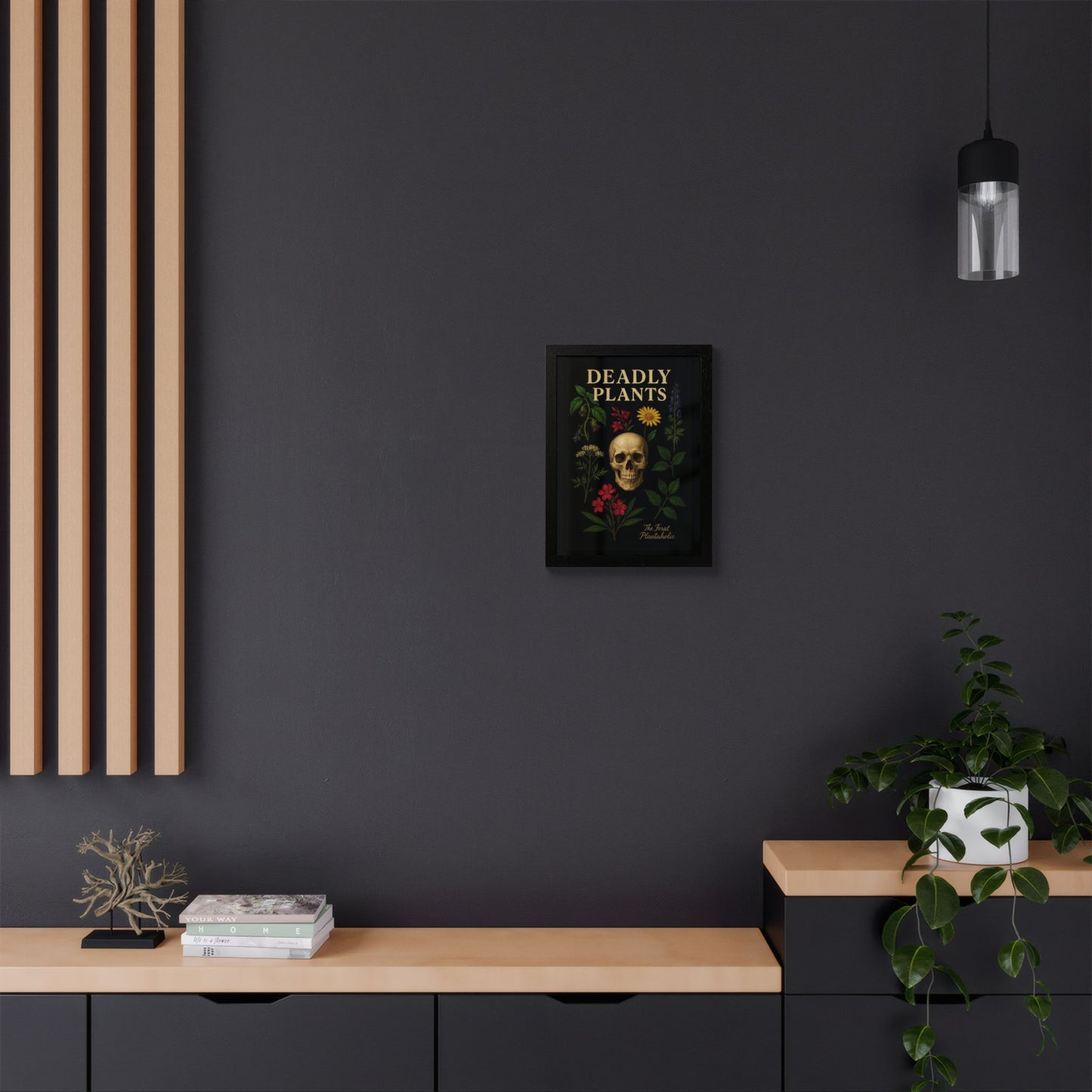 Deadly Plants Botanical Skull Framed Poster — Vintage Poisonous Plant Art