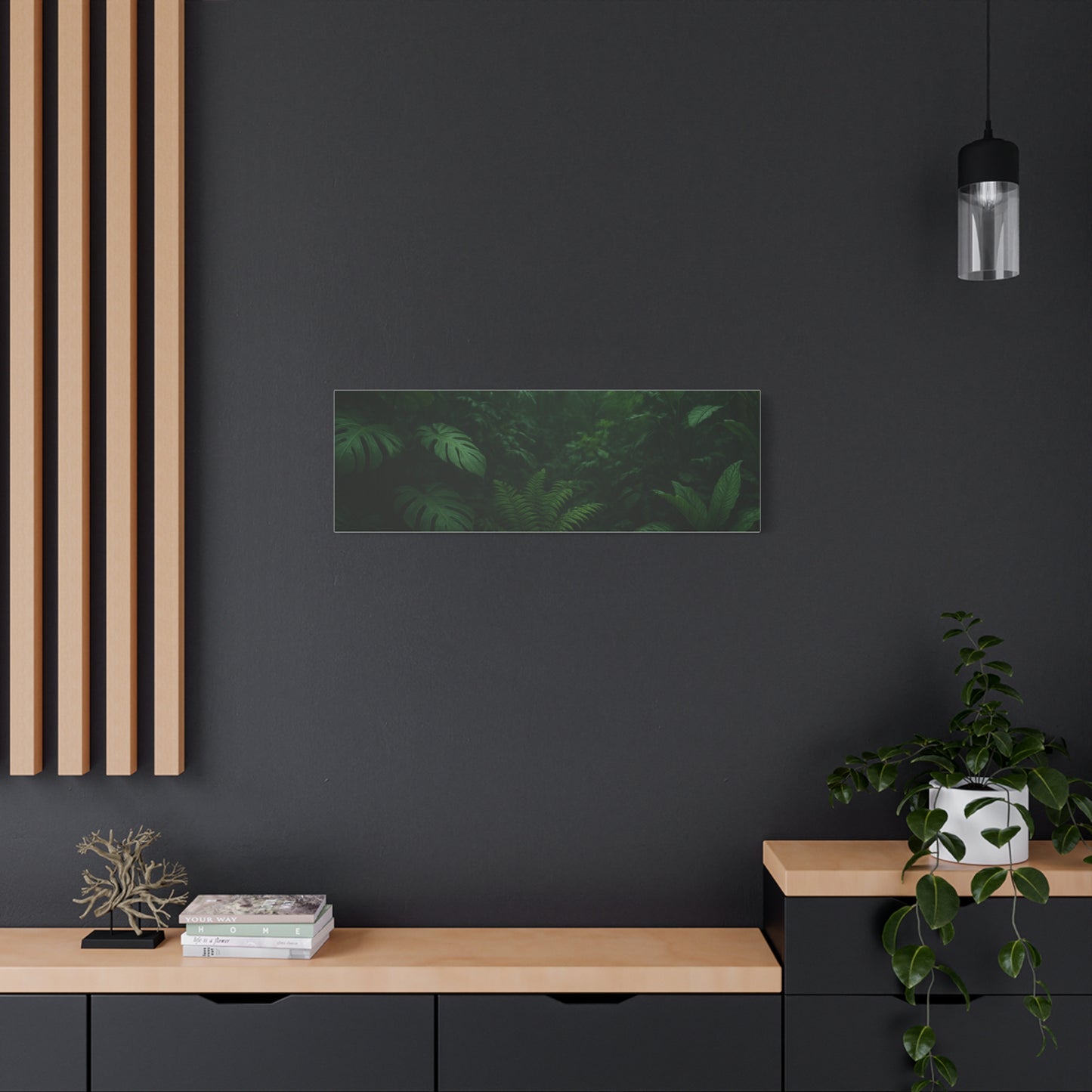 Jungle Matte Canvas Wall Art — Lush Green Tropical Forest Print (Stretched 1.25")