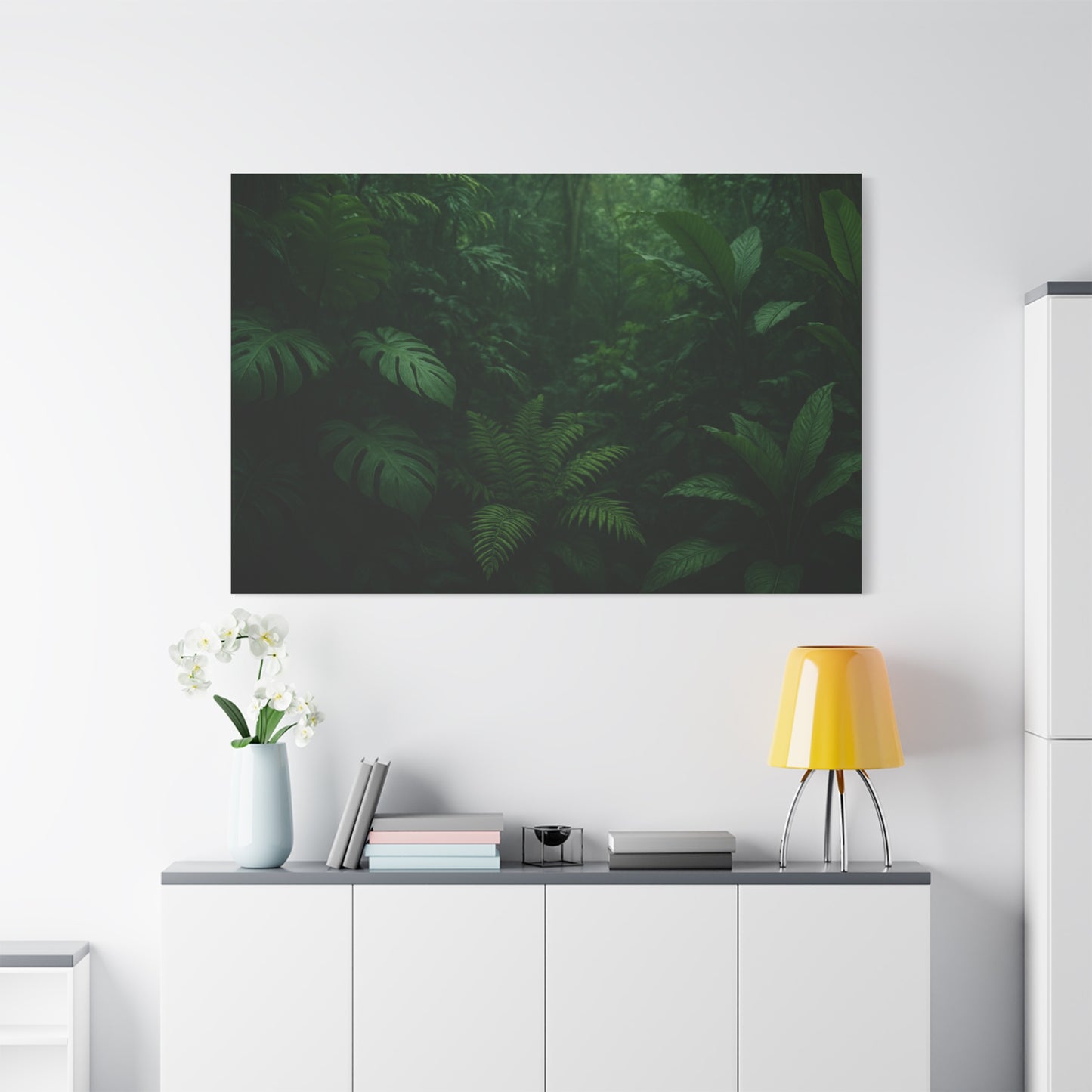 Jungle Matte Canvas Wall Art — Lush Green Tropical Forest Print (Stretched 1.25")