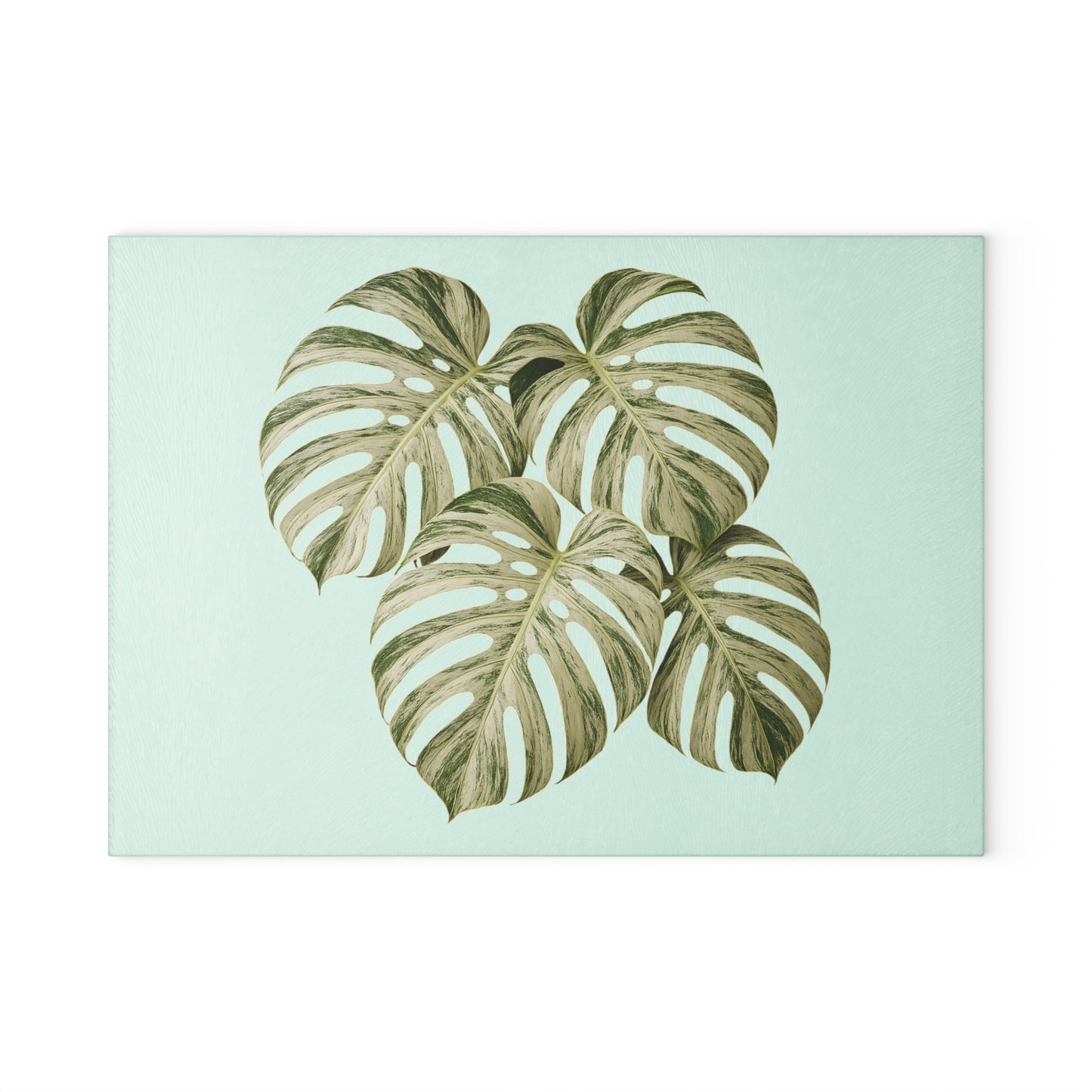 Monstera Leaf Glass Cutting Board — Tropical Kitchen Decor