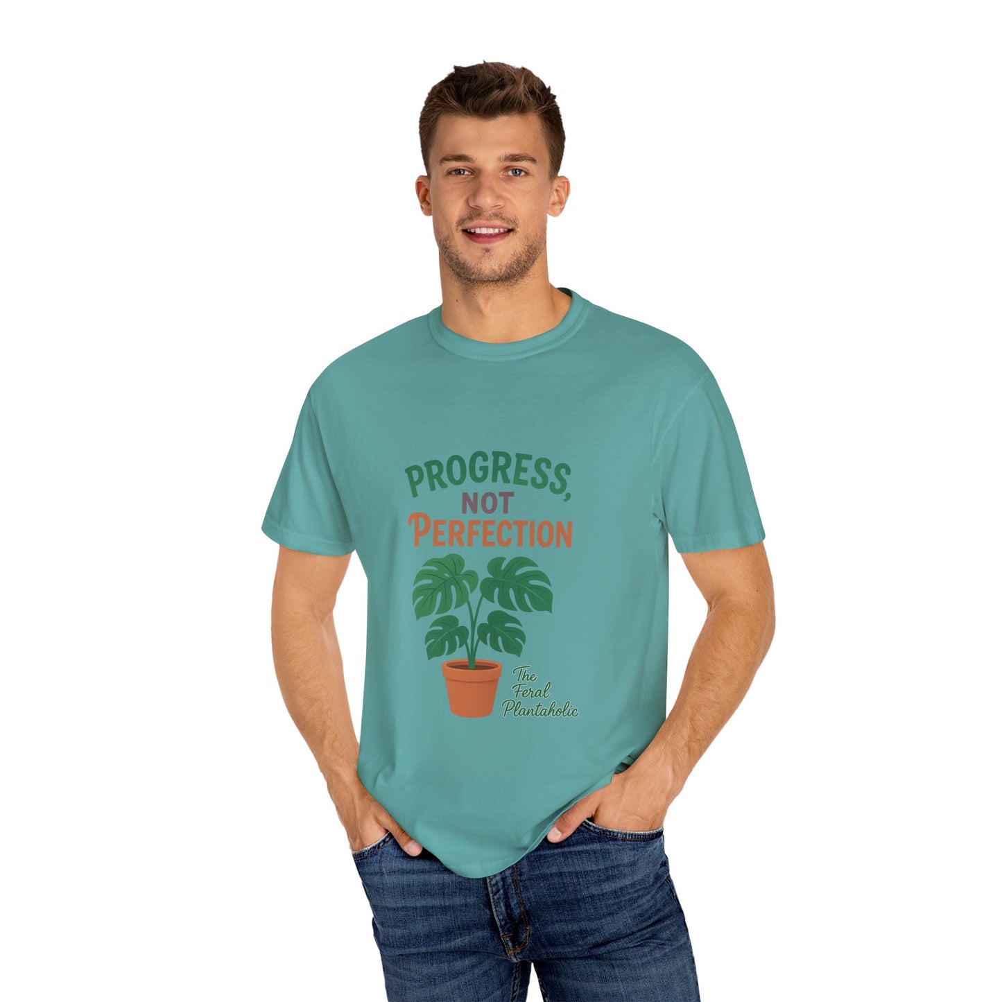 Progress Not Perfection Plant T-Shirt, Casual Unisex Tee, Gift for Plant Lovers, Eco-Friendly Fashion, Gardening Apparel, Relaxed Fit