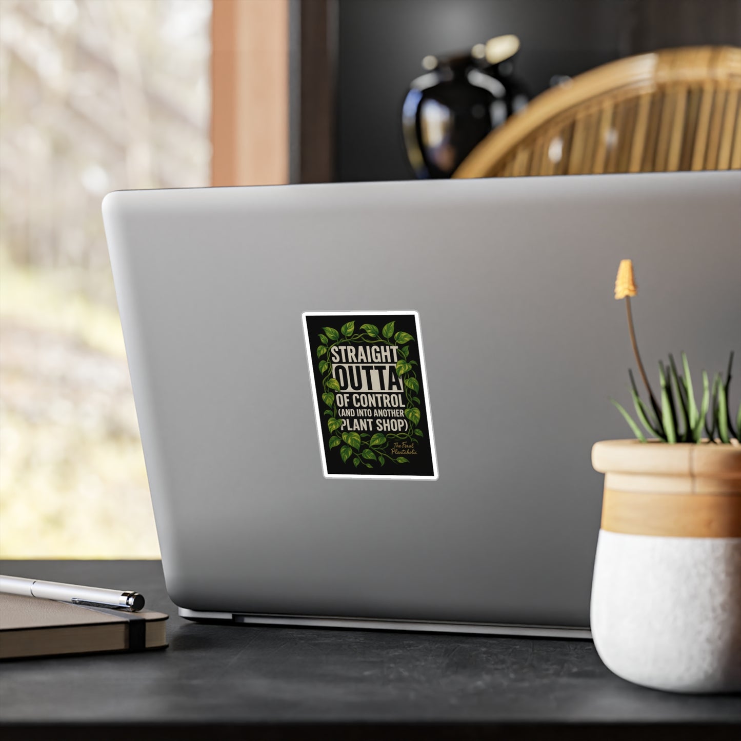 Houseplant Enthusiast Vinyl Decal - "Straight Outta of Control (and Into Another Plant Shop)"