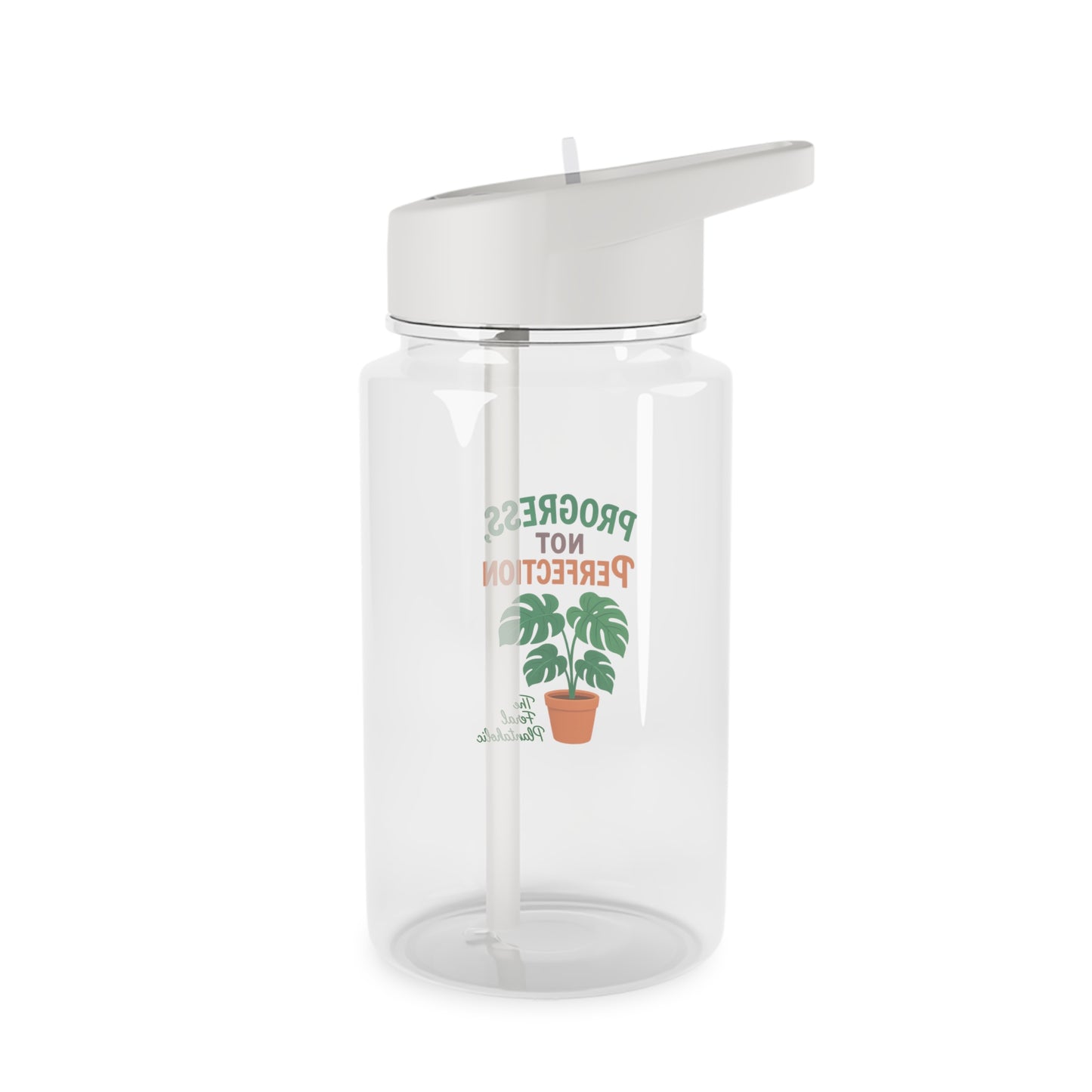 Progress Not Perfection Water Bottle, Motivational Hydration Bottle, Eco-Friendly Sports Bottle, Gym Accessories, Gift for Plant Lovers