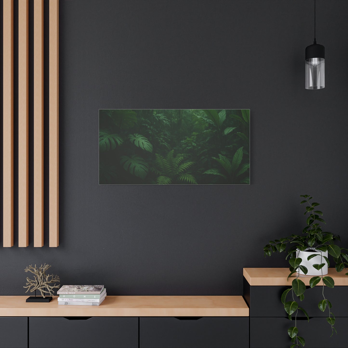 Jungle Matte Canvas Wall Art — Lush Green Tropical Forest Print (Stretched 1.25")