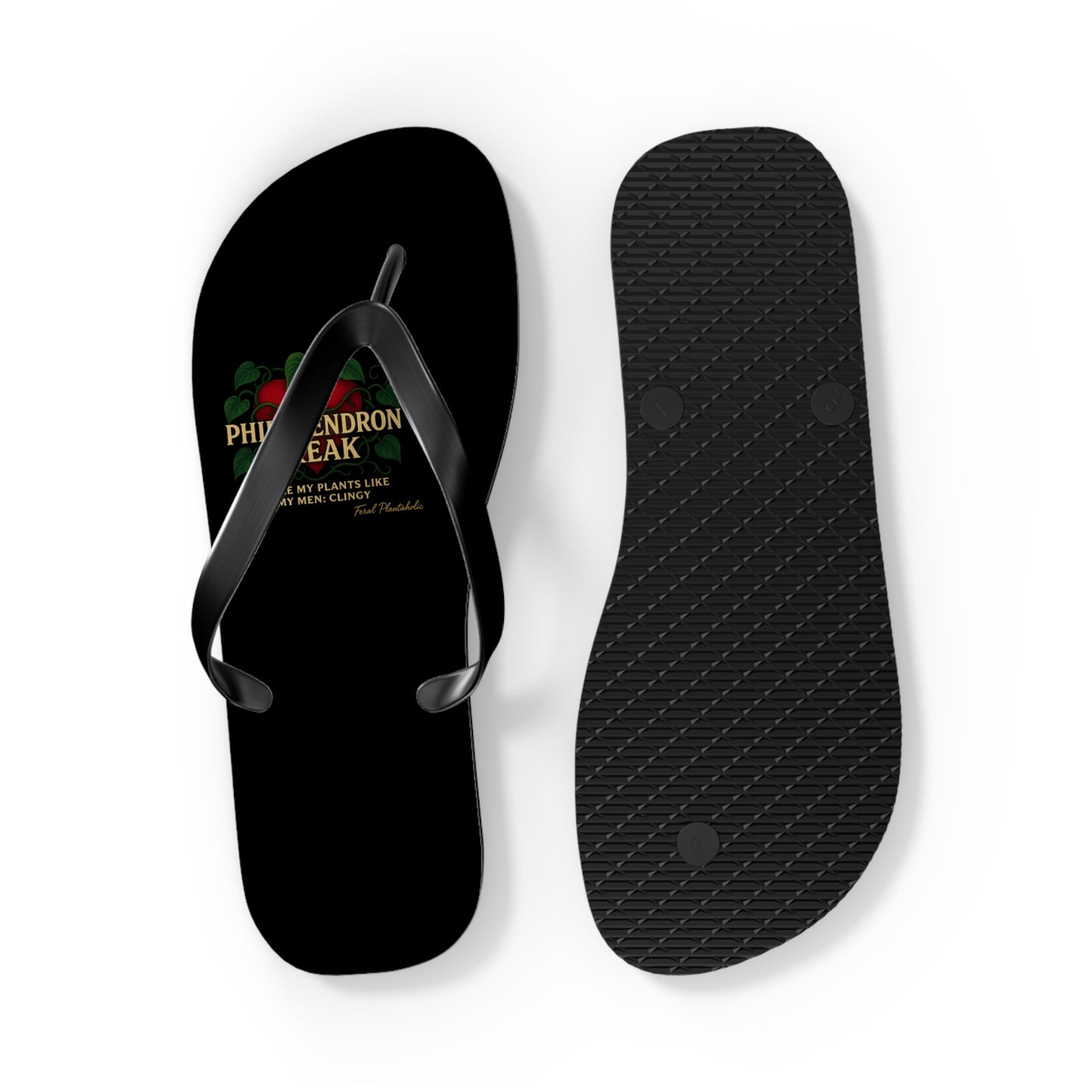 Philodendron Themed Flip Flops - Fun Summer Footwear, Beach Essentials, Gift for Fruit Lovers, Casual Sandals, Summer Vibes