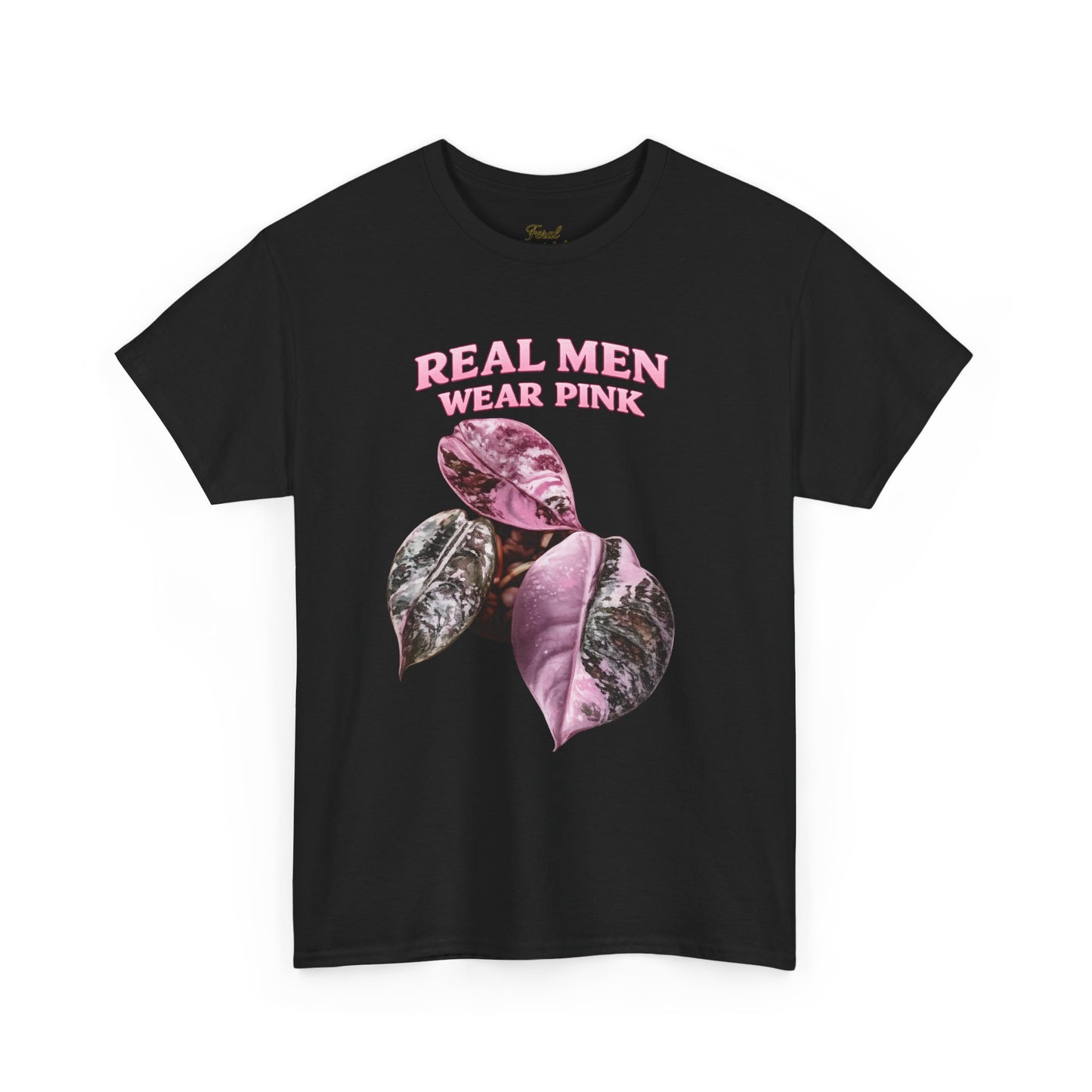 Real Men Wear Pink T-Shirt – Vintage Pink Leaf Graphic Tee