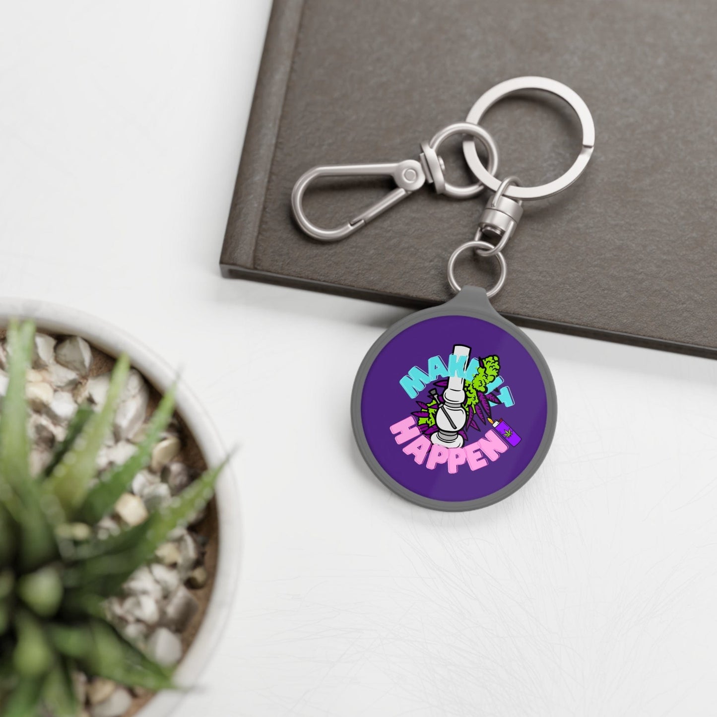 Make It Happen Cannabis Keyring Tag