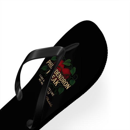 Philodendron Themed Flip Flops - Fun Summer Footwear, Beach Essentials, Gift for Fruit Lovers, Casual Sandals, Summer Vibes