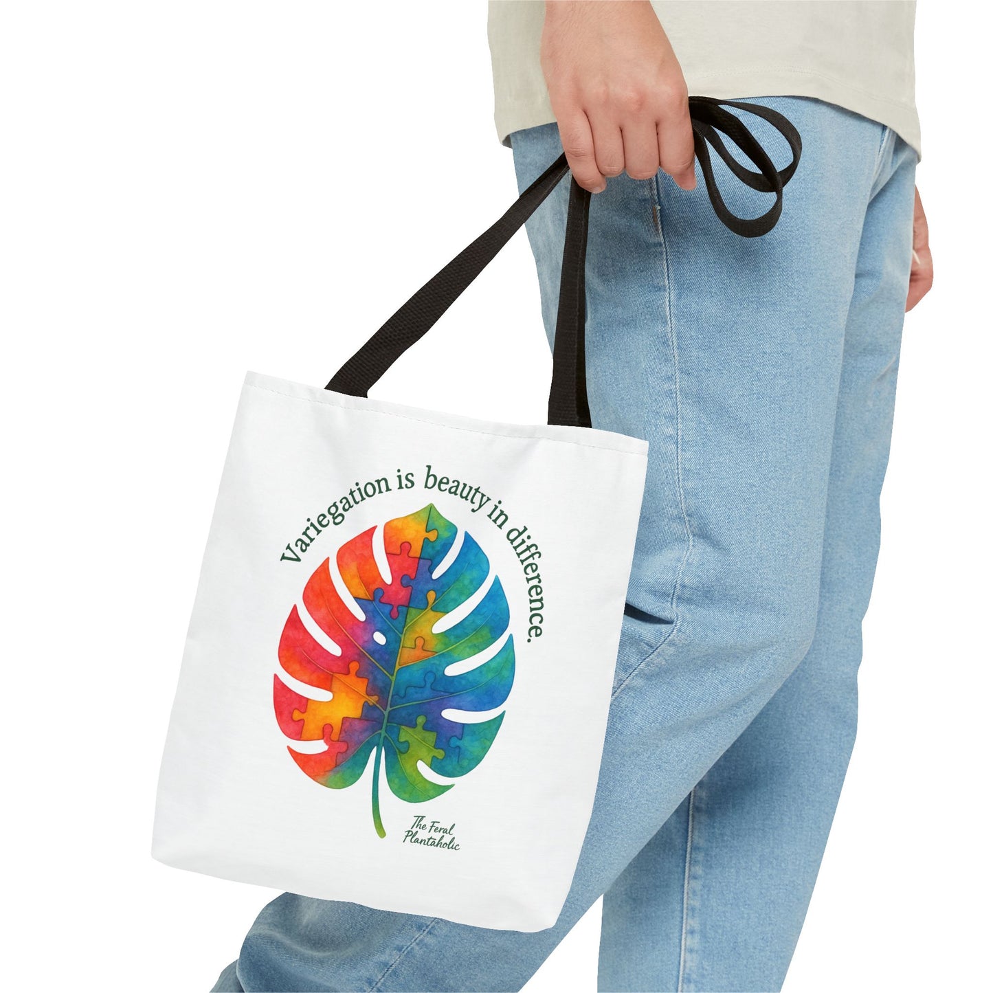 Colorful Monstera Leaf Tote Bag, Eco-Friendly Shopping Bag, Puzzle Aesthetic Purse, Nature Lover Gift, Art Tote for Every Occasion