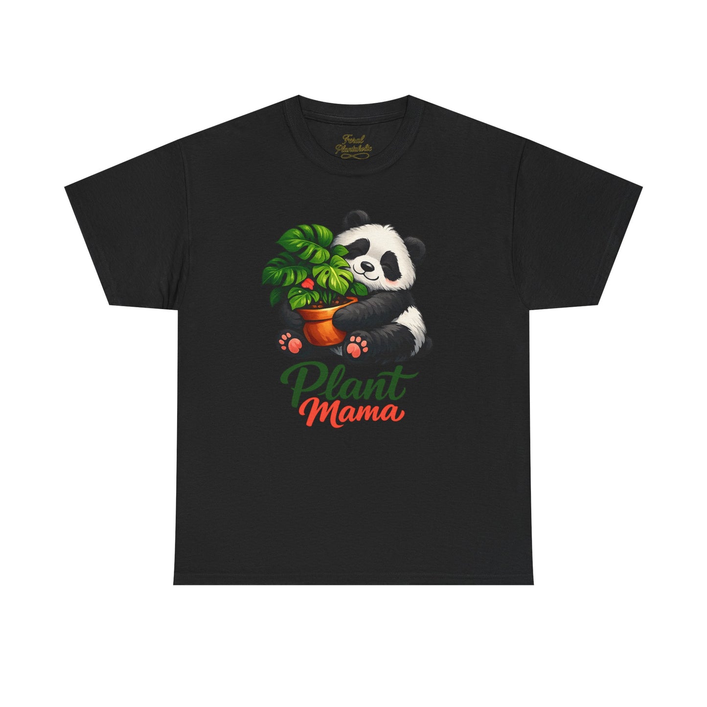 Plant Mama T-Shirt — Cute Panda Holding Potted Plant | Gardener Gift