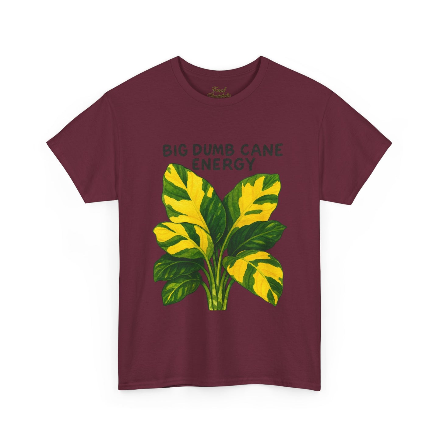 Big Dumb Cane Energy T‑Shirt — Variegated Dieffenbachia Plant Tee