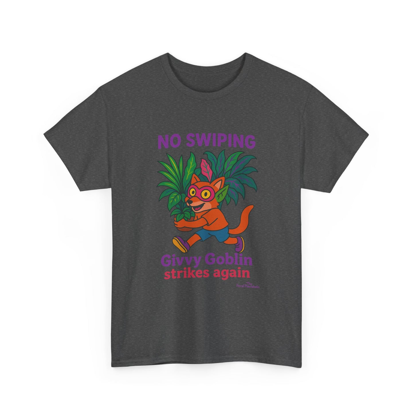 Givvy Goblin Unisex Heavy Cotton Tee - Fun Cartoon Shirt for Casual Wear, Gifts, Parties, and Holidays