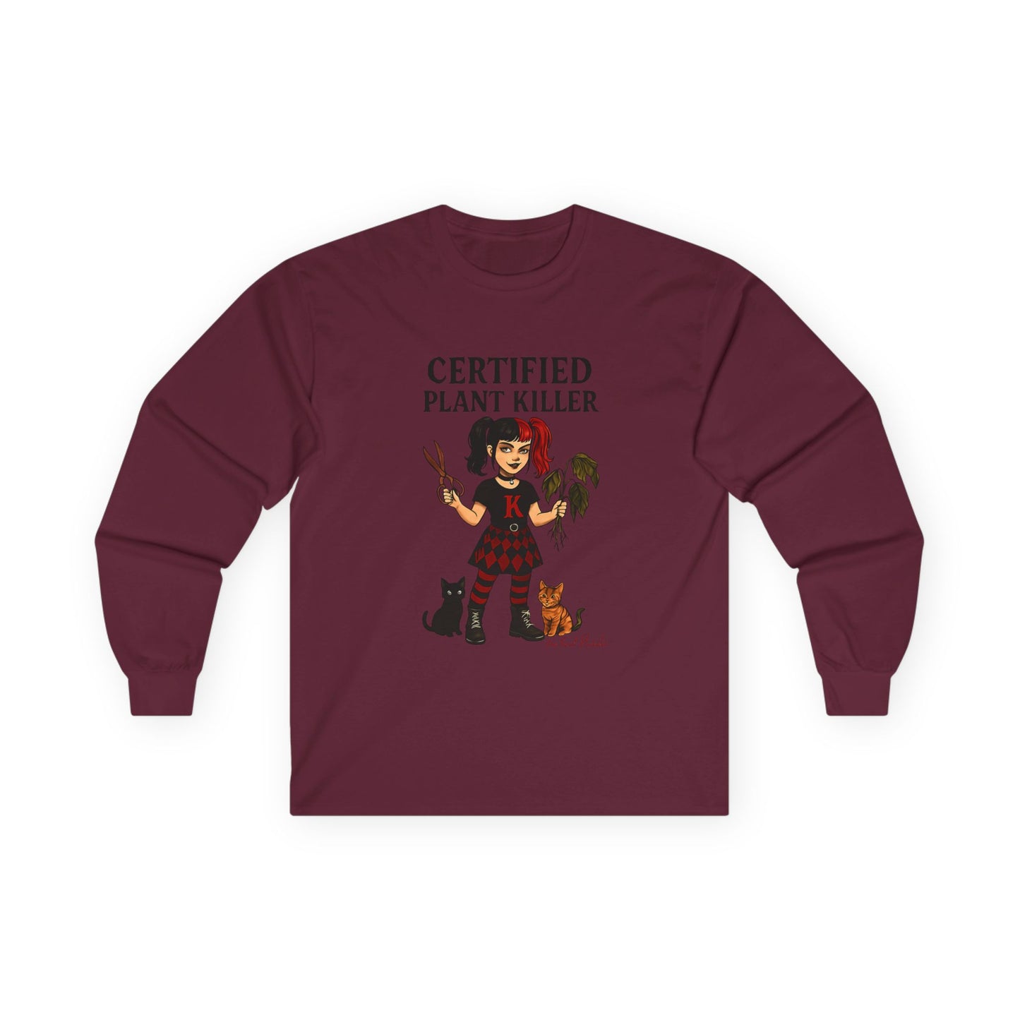 Unisex Long Sleeve Tee - Certified Plant Killer Shirt, Gift for Gardeners, Plant Lovers, Funny Gift, Home Decor