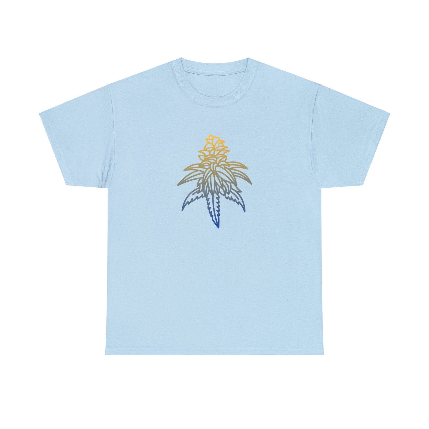 Golden Goat Cannabis Leaf Unisex Heavy Cotton Tee