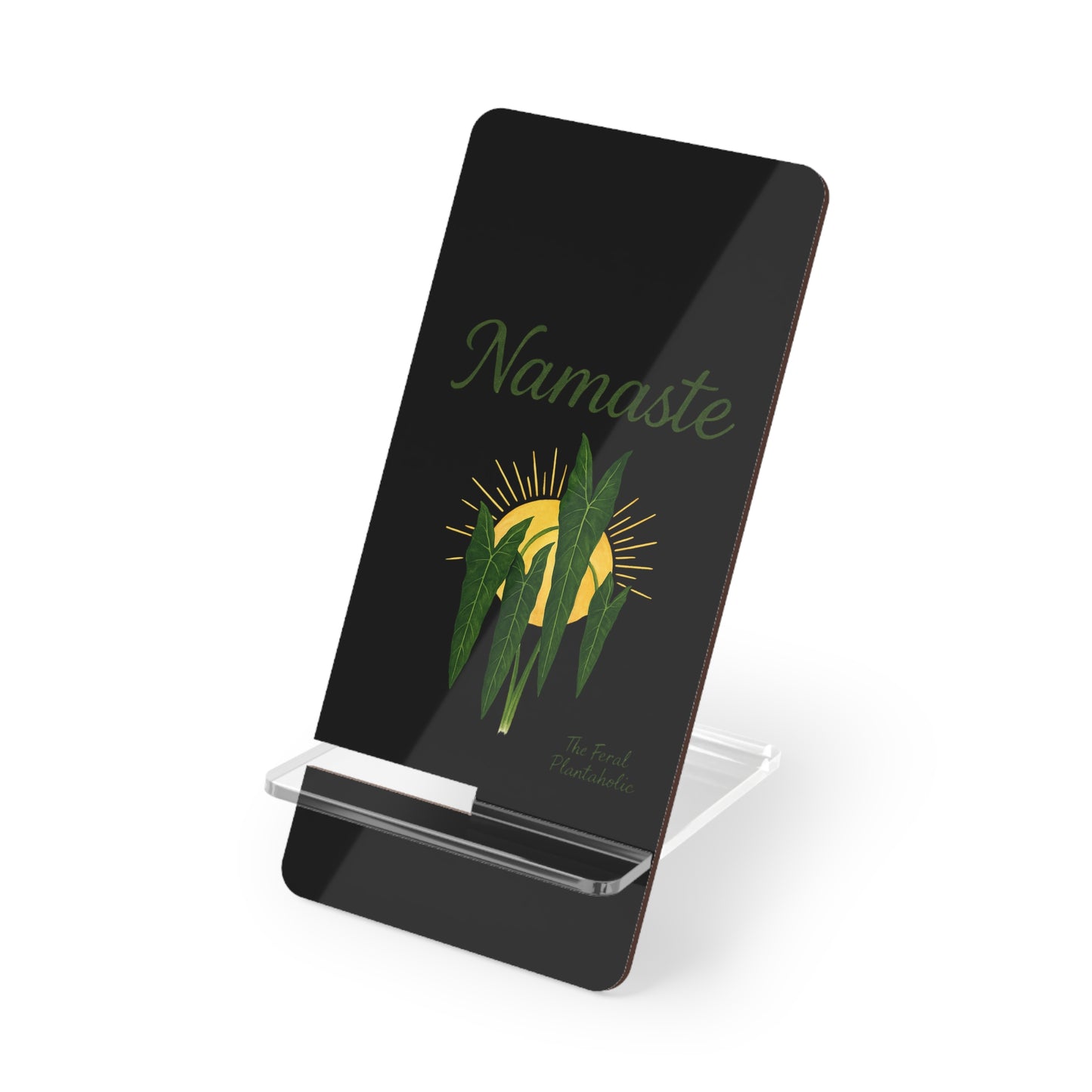 Namaste Phone Stand – Foldable Mobile Display Stand with Botanical Design
