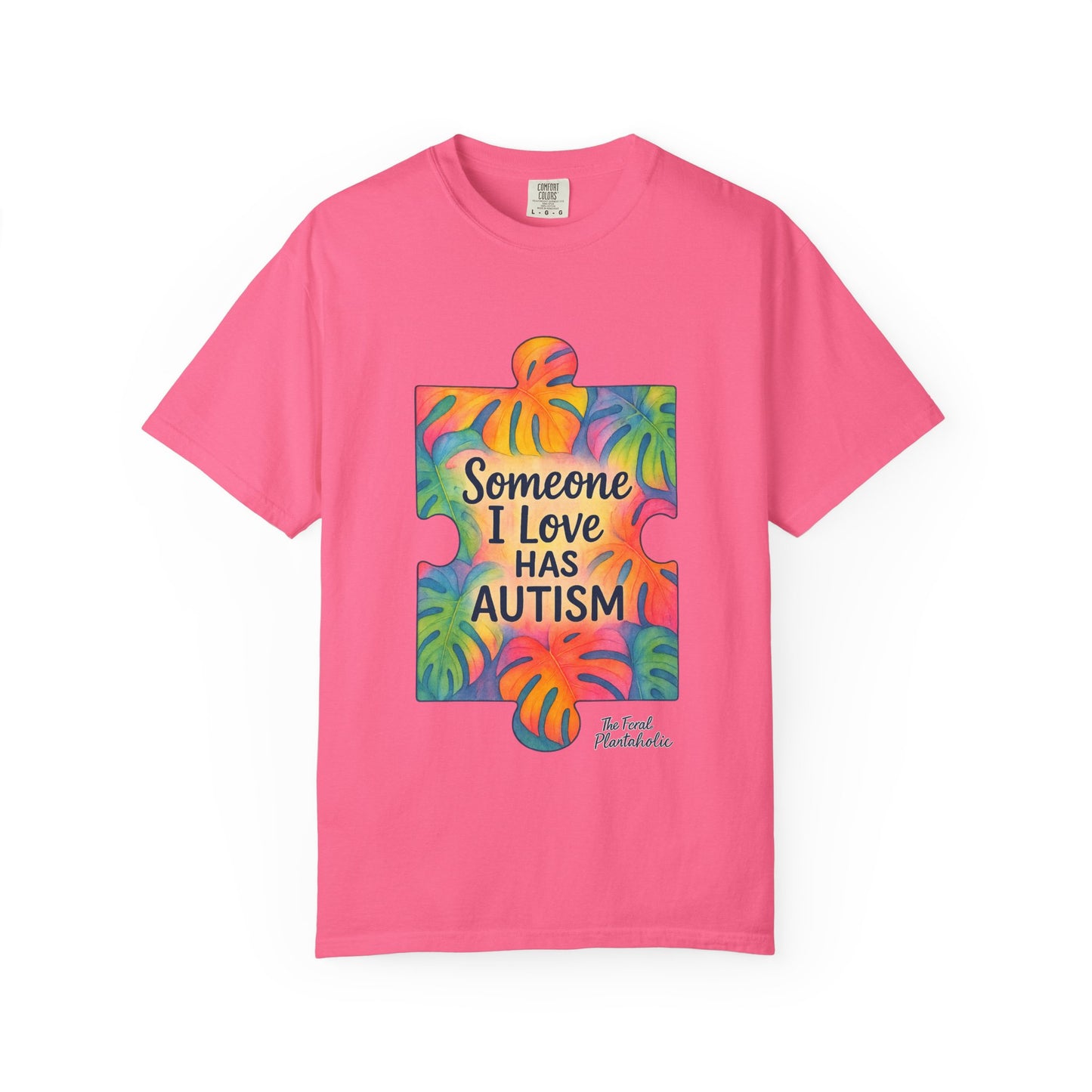 Autism Awareness T-Shirt — "Someone I Love Has Autism" Colorful Puzzle Design