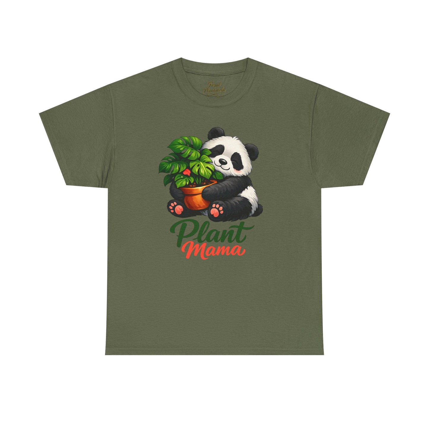 Plant Mama T-Shirt — Cute Panda Holding Potted Plant | Gardener Gift
