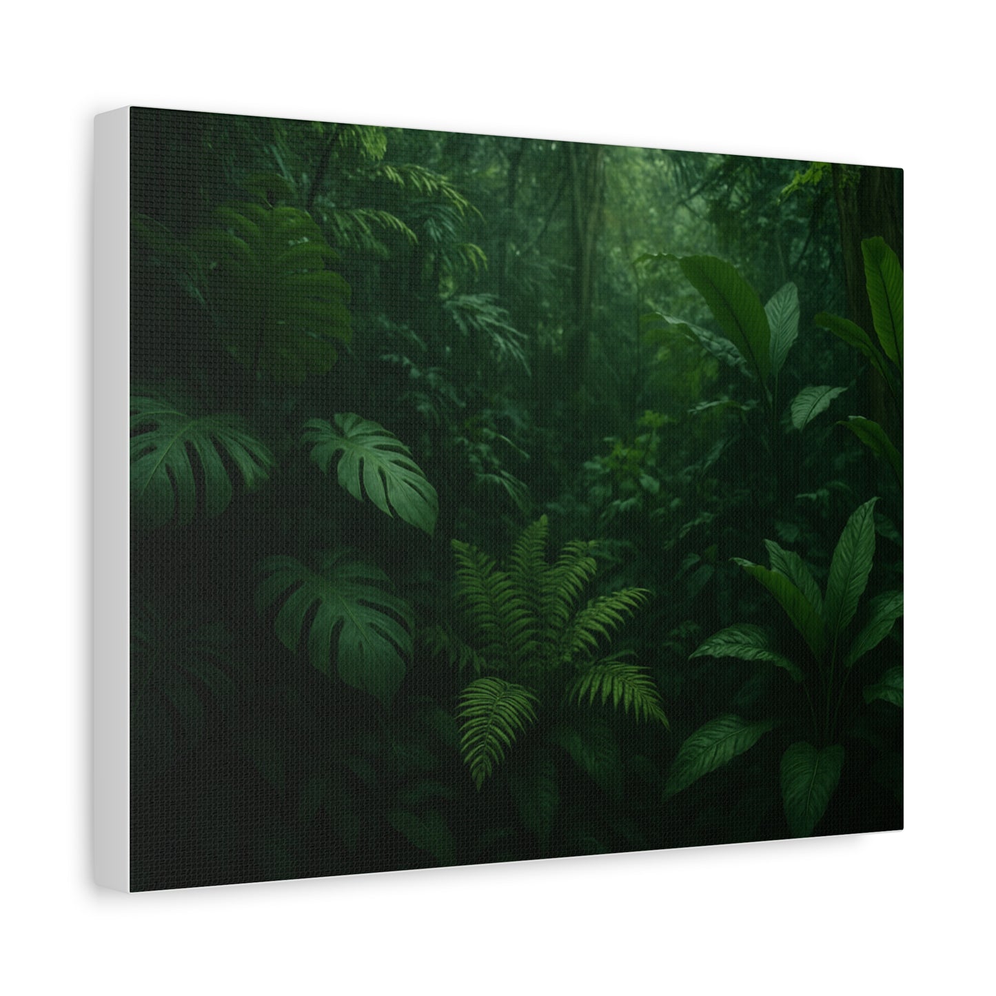 Jungle Matte Canvas Wall Art — Lush Green Tropical Forest Print (Stretched 1.25")