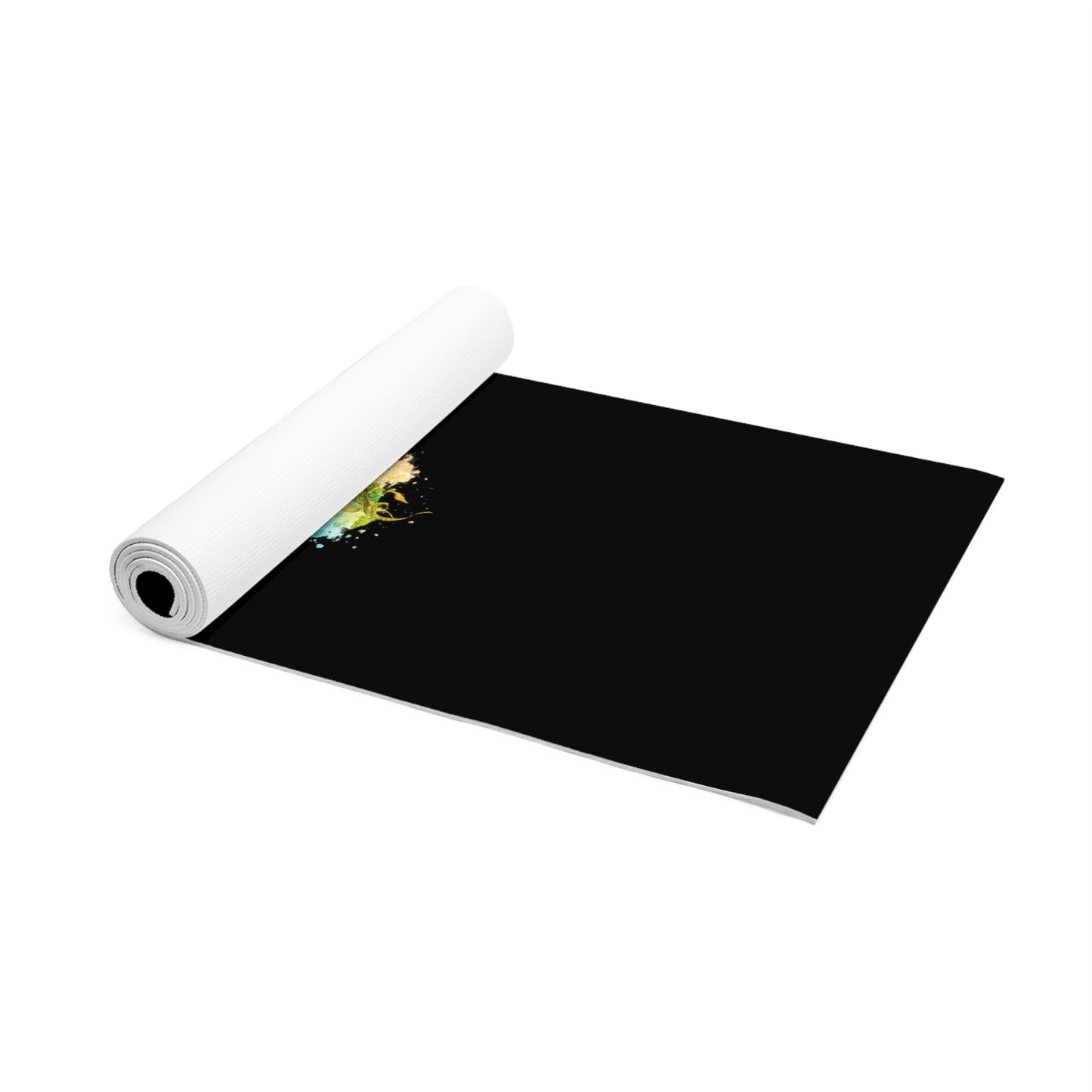 Chakra Heart Meditation Foam Yoga Mat — Colorful Rainbow Lotus Pose Design