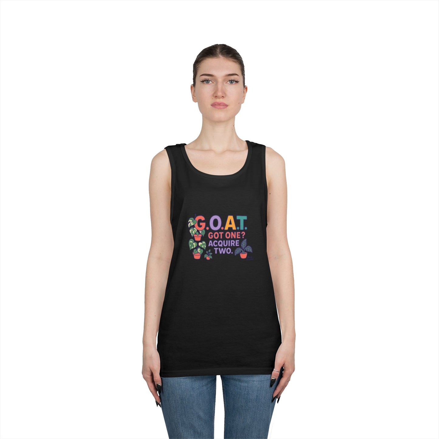 GOAT Tank Top - Unisex Heavy Cotton, Fun Graphic, Perfect for Summer, Casual Wear, Gift for Plant Lovers, St. Patrick's Day, Housewarming