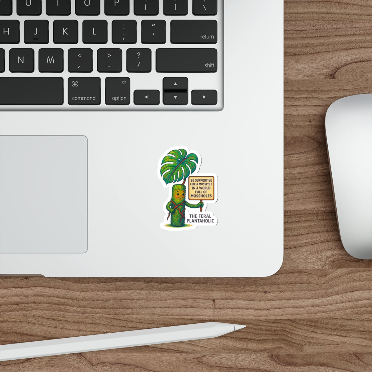 Supportive Mosspole Die-Cut Stickers - Feral Plantaholic Design
