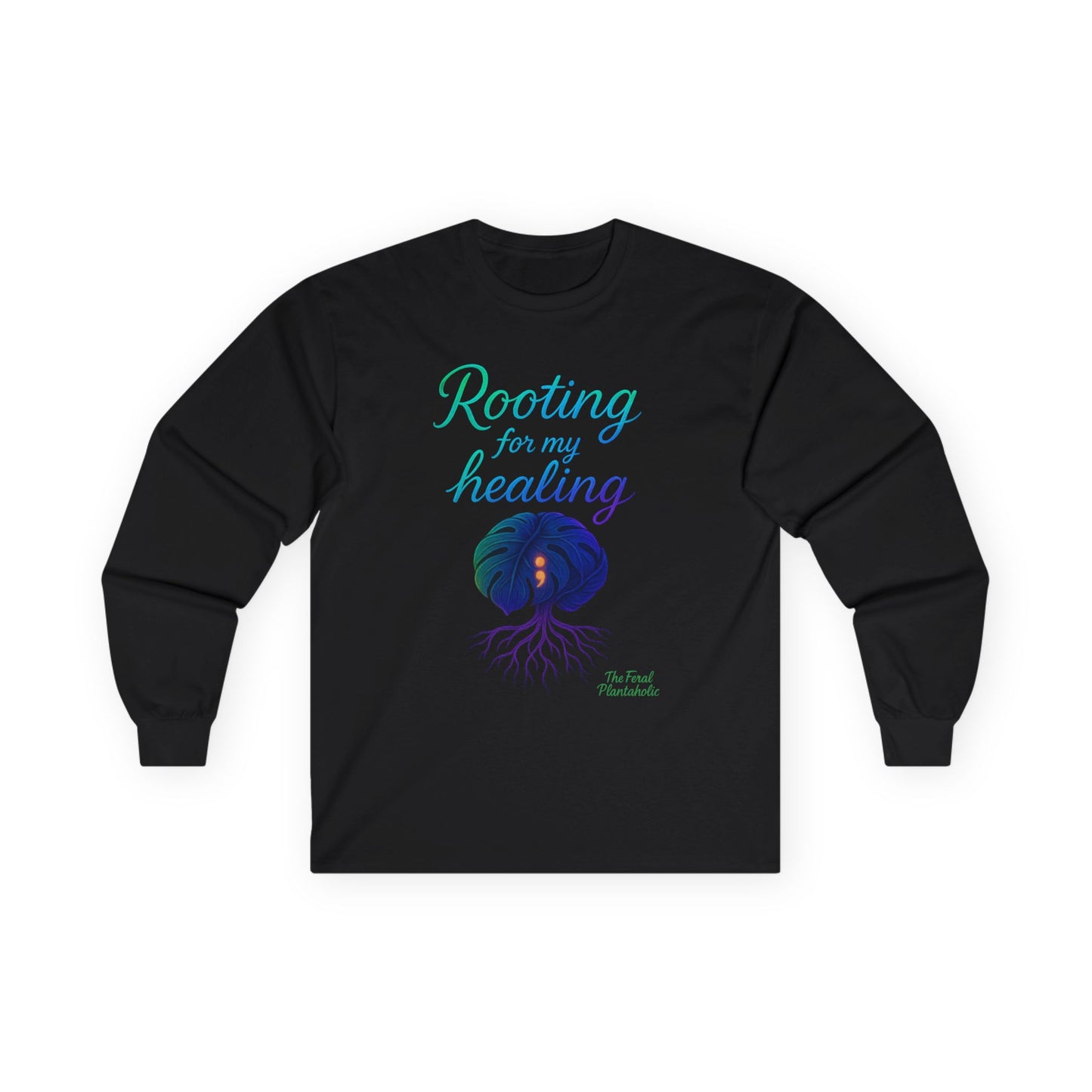 Healing In Spirit Long Sleeve Tee, Unisex Cotton Tee, Rooting for My Healing Shirt, Wellness Gift, Mindfulness Apparel, Self-Care Clothing