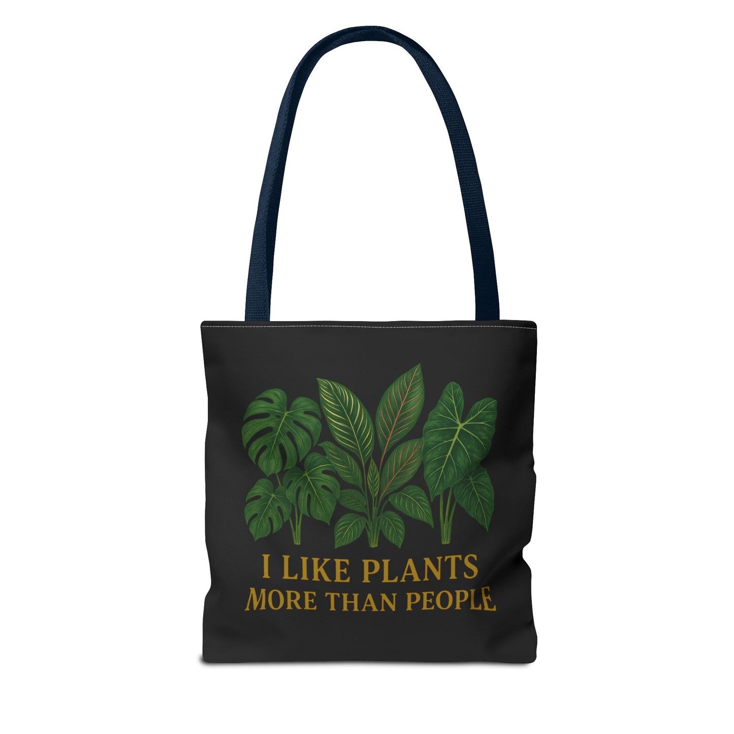 Plant Lover Tote Bag — “I Like Plants More Than People” Botanical Canvas Tote