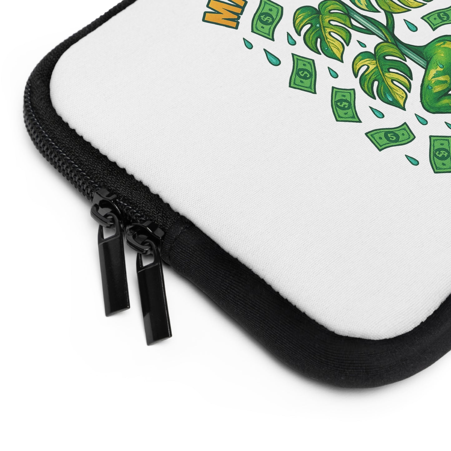 Playful Laptop Sleeve with 'Make It Rain' Design, Ideal for Creatives, Students, or Business Use, Gift for Graduations, Birthdays, Holidays