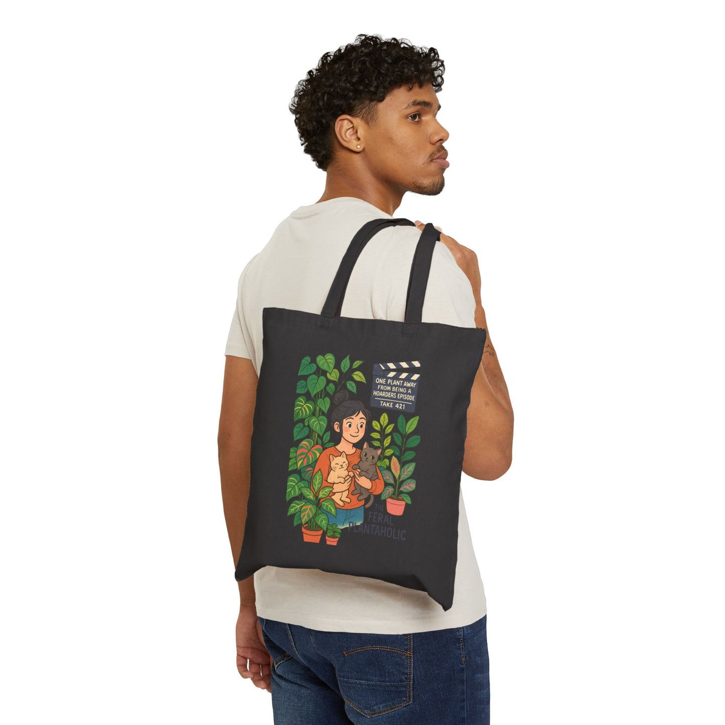 Feral Plantaholic Tote Bag, Eco-Friendly Shopping, Gift for Plant Lovers, Reusable Grocery Bag, Cute Canvas Bag