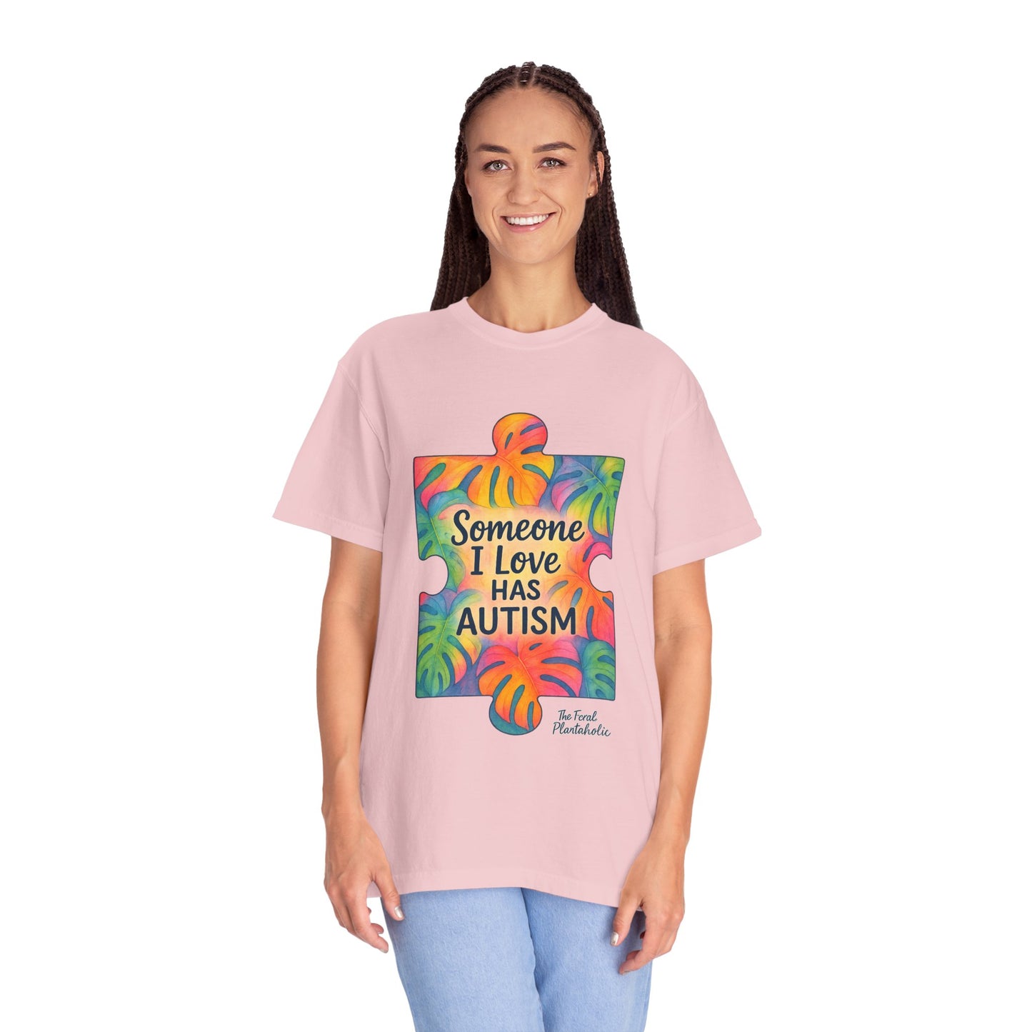 Autism Awareness T-Shirt — "Someone I Love Has Autism" Colorful Puzzle Design