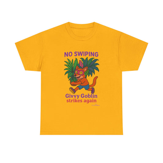 Givvy Goblin Unisex Heavy Cotton Tee - Fun Cartoon Shirt for Casual Wear, Gifts, Parties, and Holidays