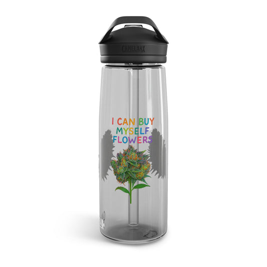 I Can Buy Myself Flowers CamelBak Water Bottle — 20/25oz Clear Motivational Hydration Bottle