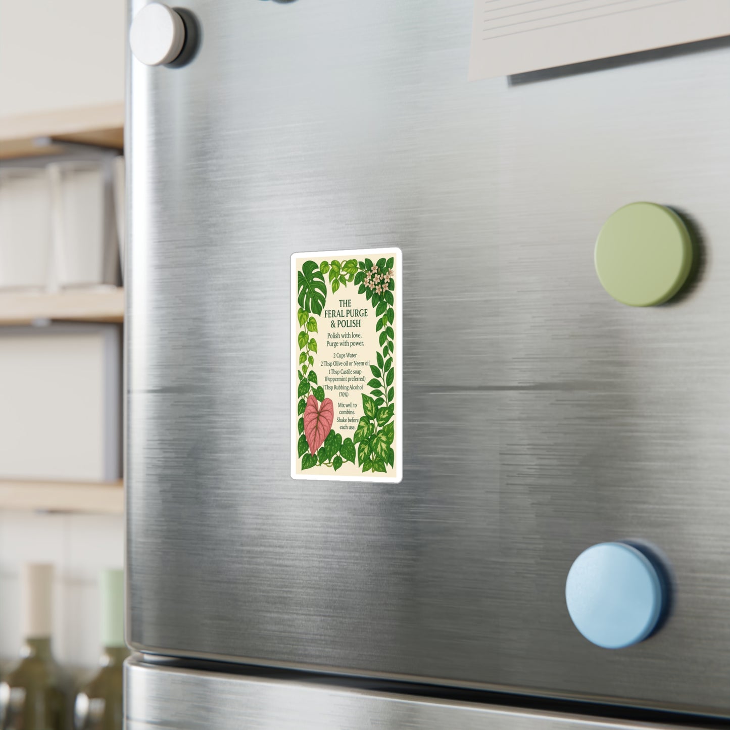 Plant Care Sticker — "The Feral Purge & Polish" Kiss-Cut Vinyl Decal