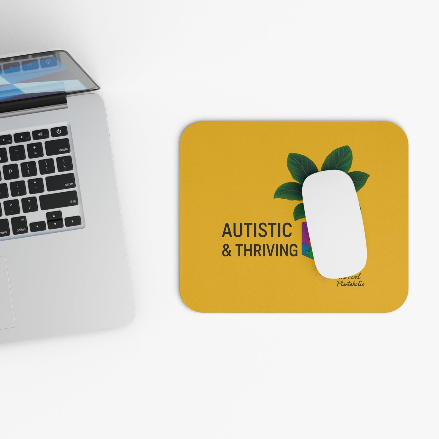 Autistic & Thriving Mouse Pad | Positive Vibes, Desk Accessory, Gift for Neurodiversity Awareness, Office Decor, Unique Student Gift
