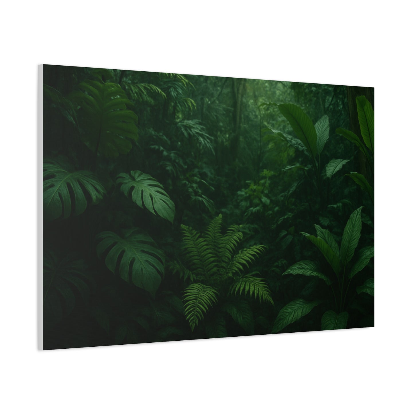 Jungle Matte Canvas Wall Art — Lush Green Tropical Forest Print (Stretched 1.25")