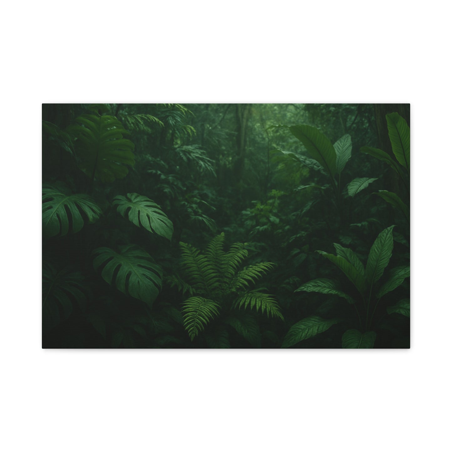 Jungle Matte Canvas Wall Art — Lush Green Tropical Forest Print (Stretched 1.25")