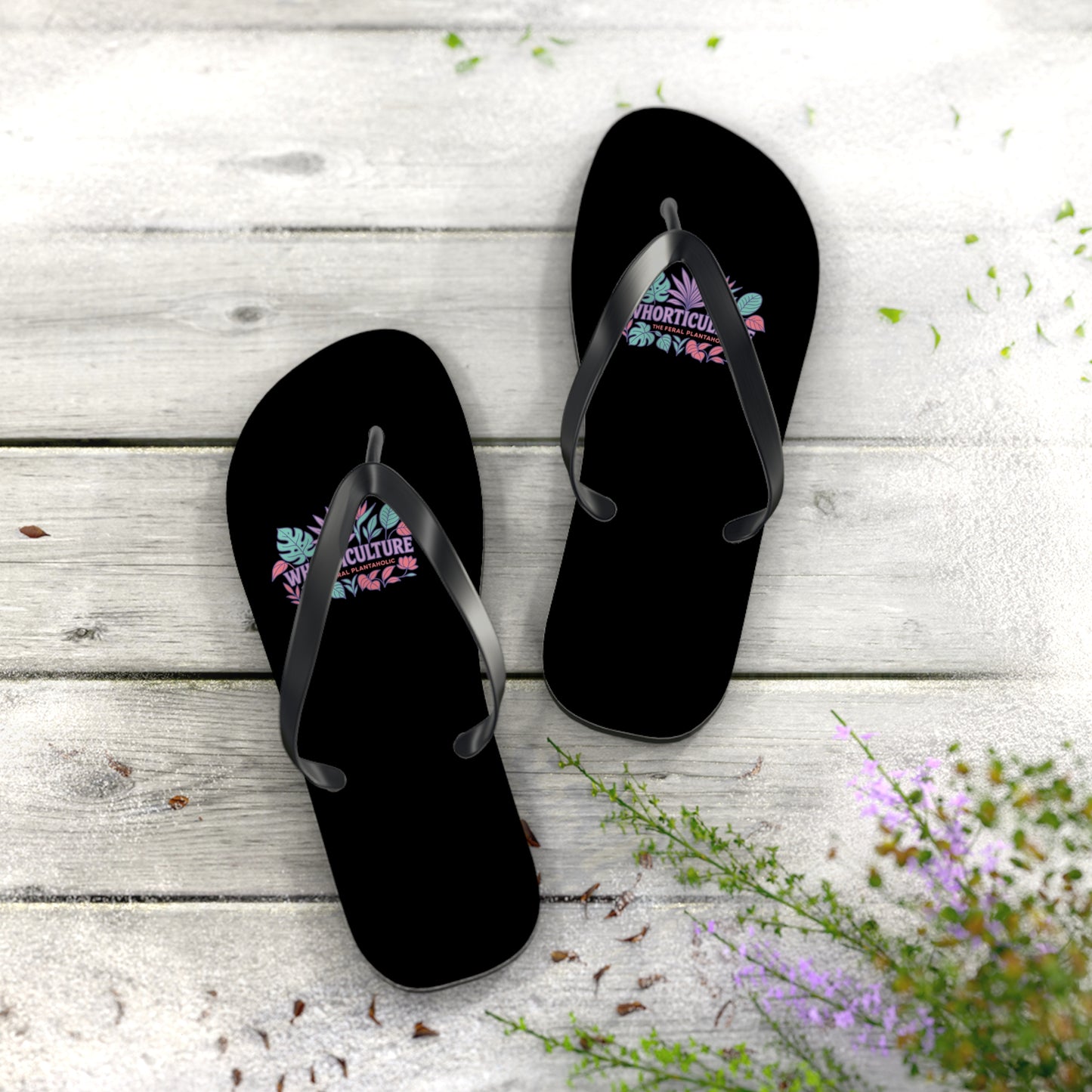 Horticulture Flip Flops, Summer Sandals for Garden Lovers, Beach Wear, Plant Enthusiast Gift, Vacation Footwear, Floral Sandals