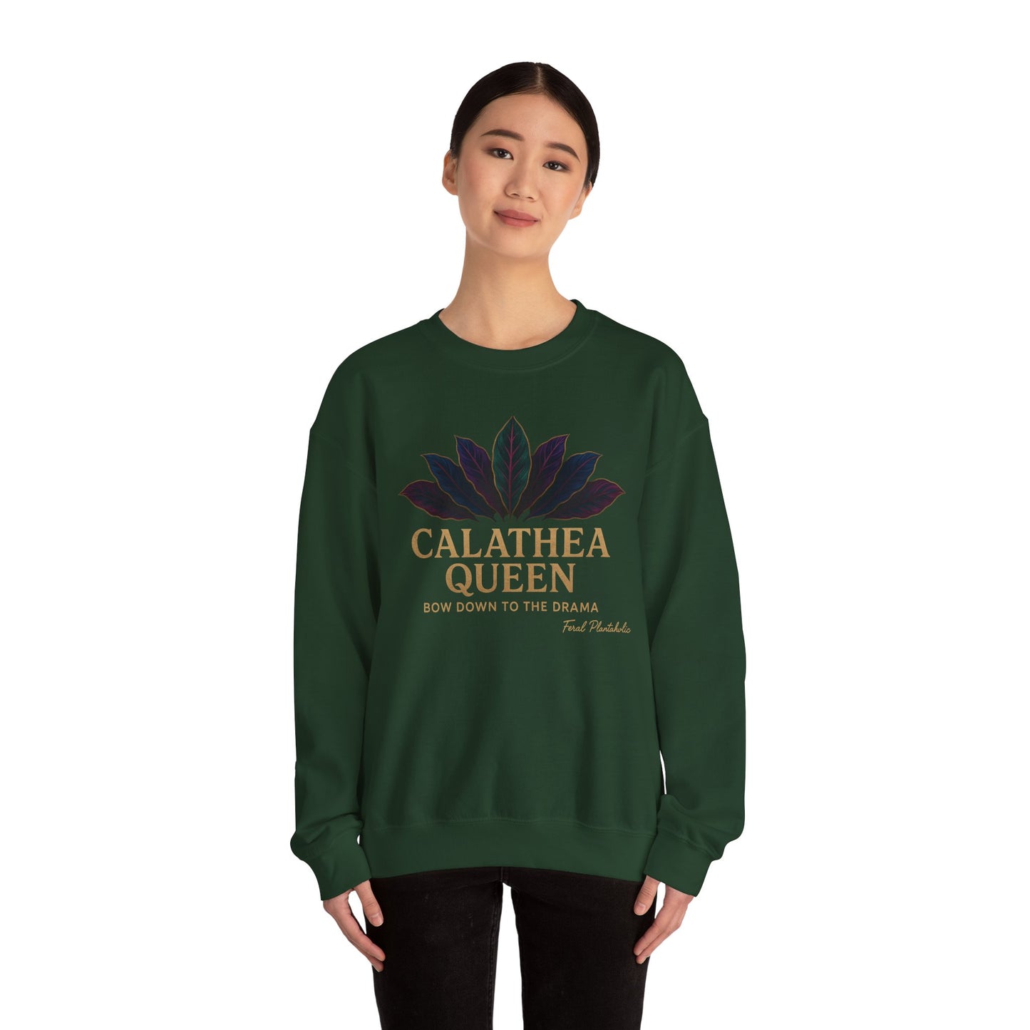 Calathea Queen Sweatshirt - Cozy Crewneck for Plant Lovers, Gift for Gardeners, Lounge Wear, Botanical Fashion, Nature Inspired Apparel