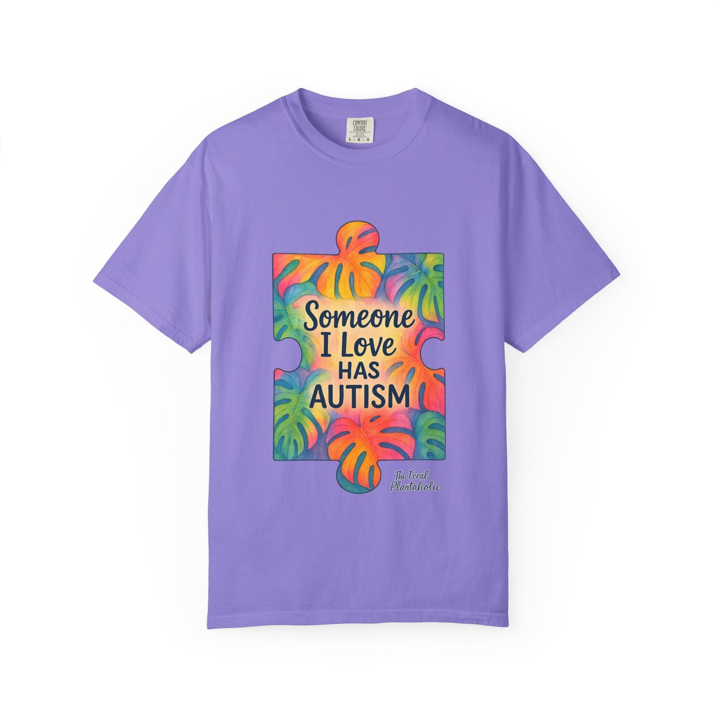 Autism Awareness T-Shirt — "Someone I Love Has Autism" Colorful Puzzle Design