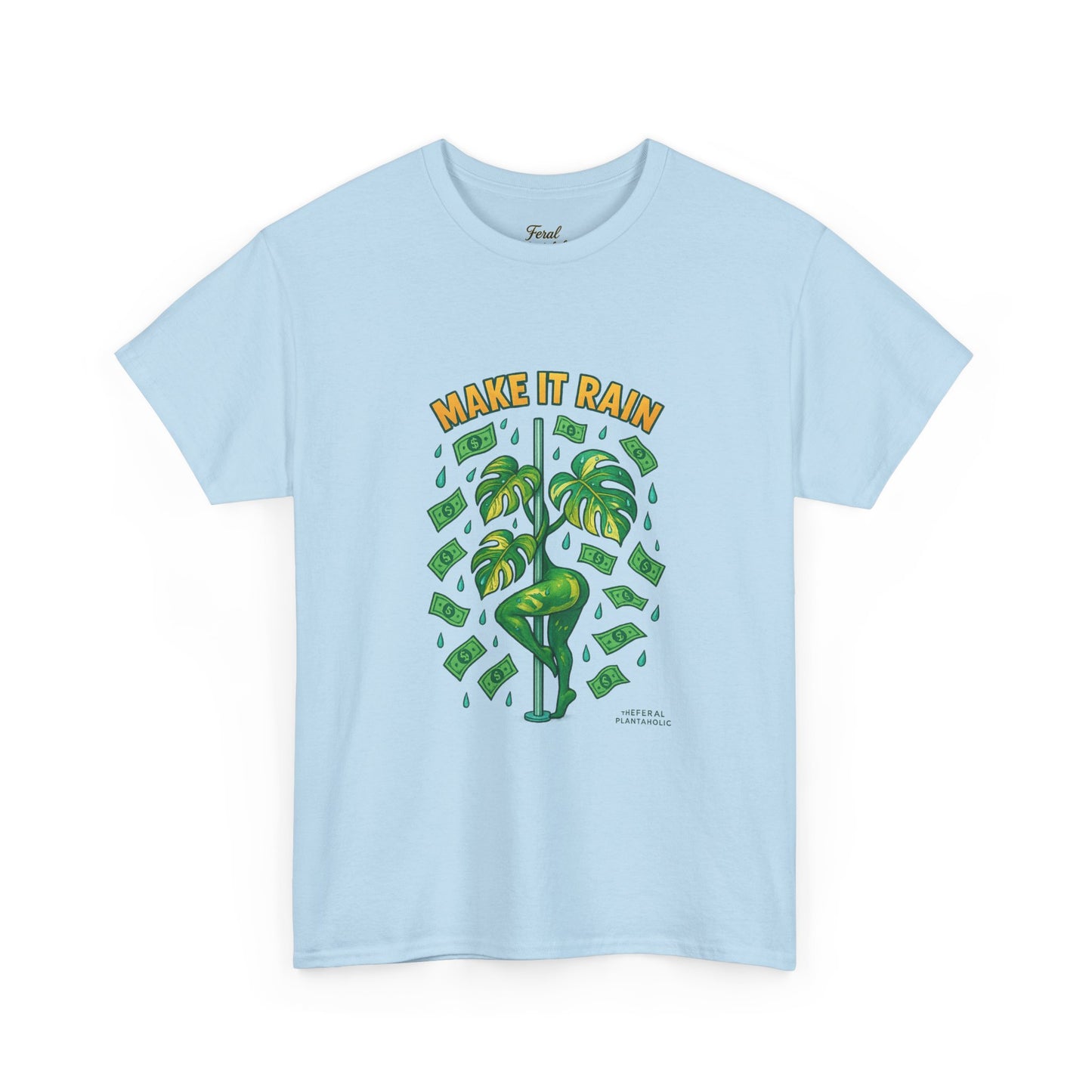 T-Shirt with Fun Design, Make It Rain Graphic Tee for Party Lovers, Trendy Cotton Apparel, Gift for Birthdays, Unisex Party Tee
