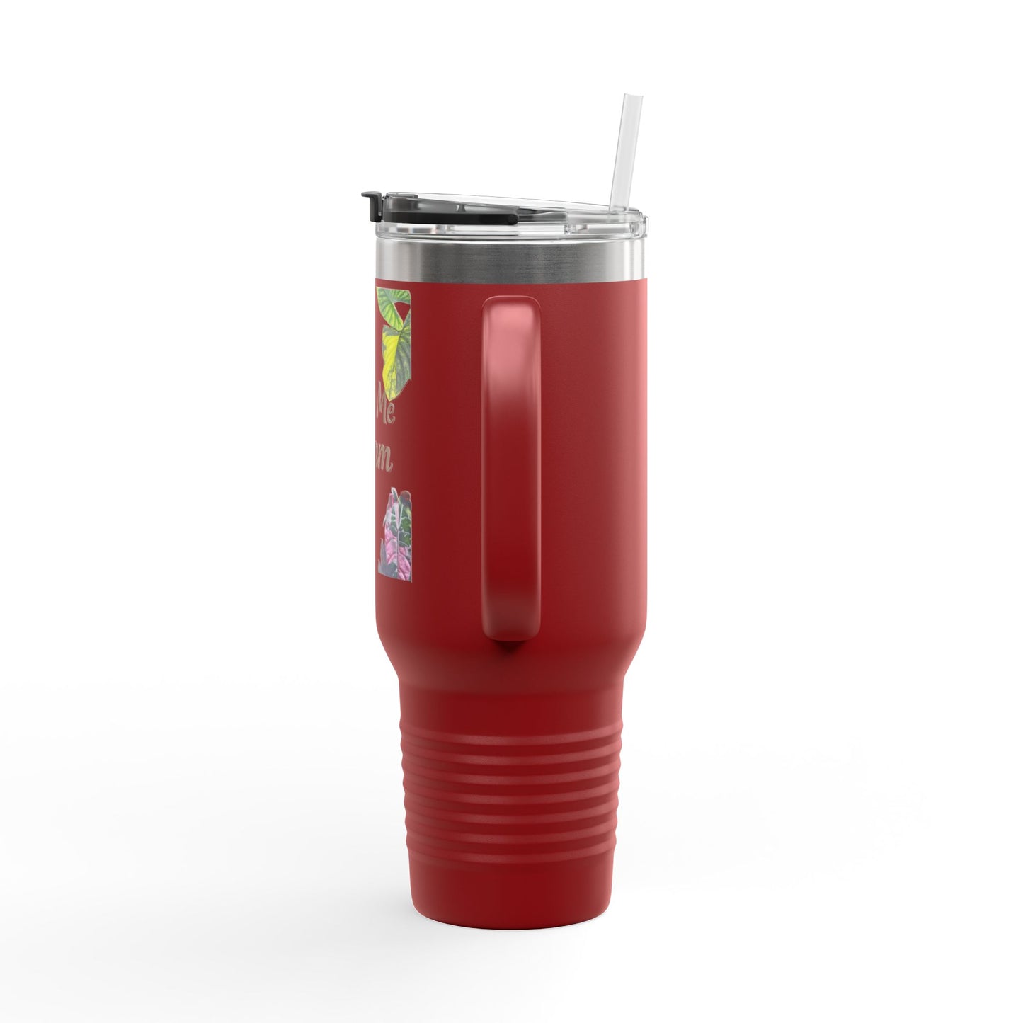 40oz Insulated Travel Mug — "Make Me Calm" Botanical Design