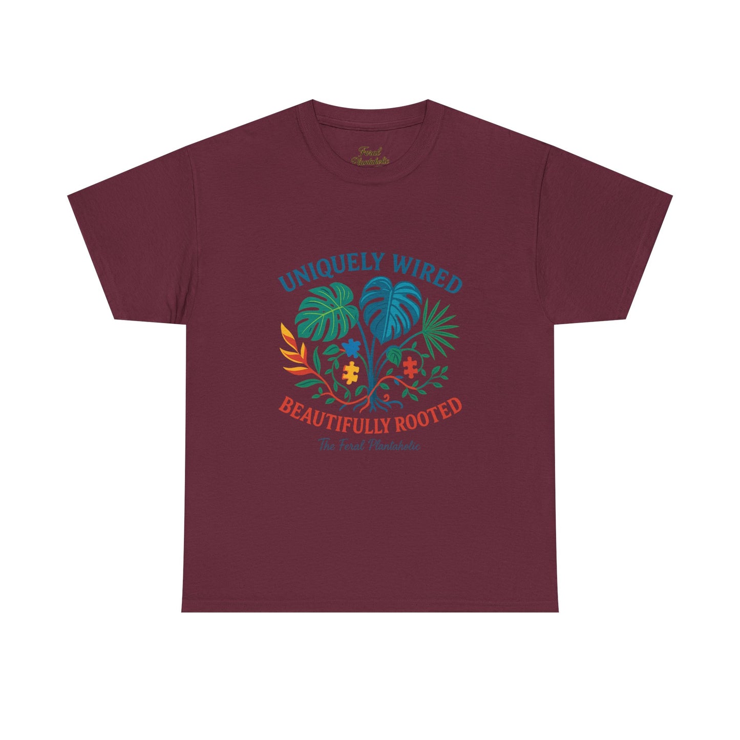 T-Shirt featuring 'Uniquely Wired, Beautifully Rooted' Design, Perfect Gift for Plant Lovers, Casual Wear, Eco-friendly Fashion, [...]